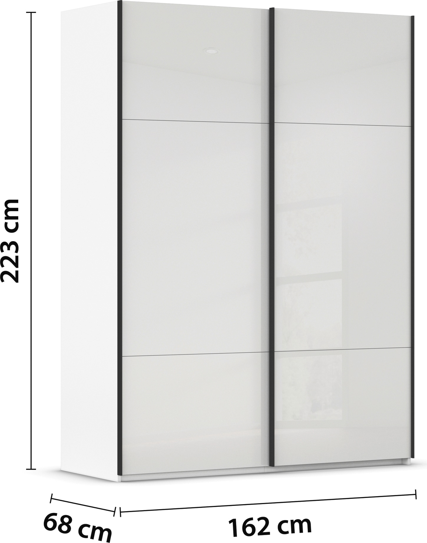 rauch Schwebetürenschrank »Kleiderschrank Schrank Garderobe Schlafzimmerschrank CONTIDO«, (in 3 verschiedenen Ausstattungen BASIC/CLASSIC/PREMIUM), aus hochwertigem Material in 6 Breiten 2 Griff-Farben MADE IN GERMANY