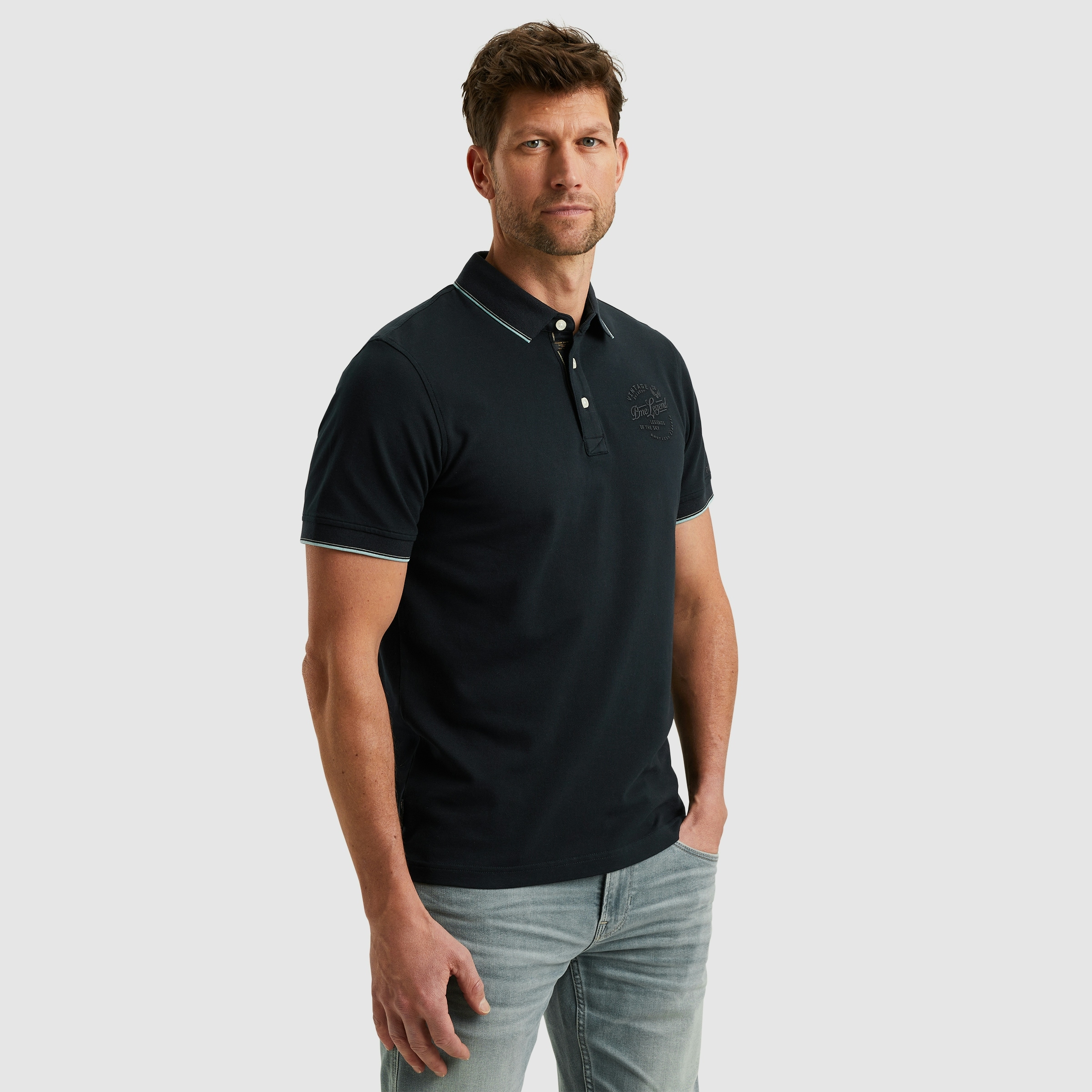 PME LEGEND Poloshirt »Short sleeve polo stretch pique package«, mit Schriftzug