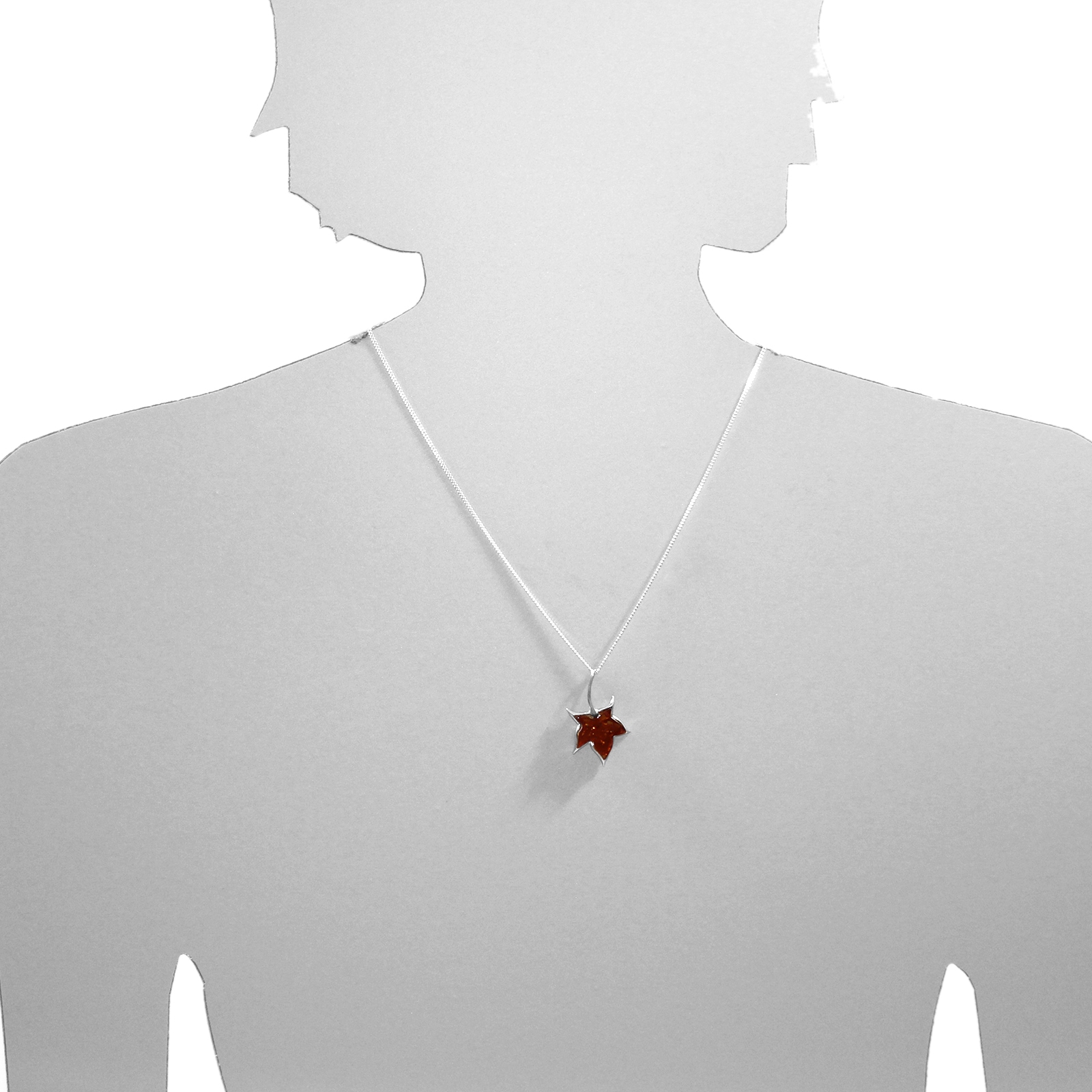 OSTSEE-SCHMUCK Kettenanhänger »- Ahornblatt - Silber 925/000 - Bernstein«