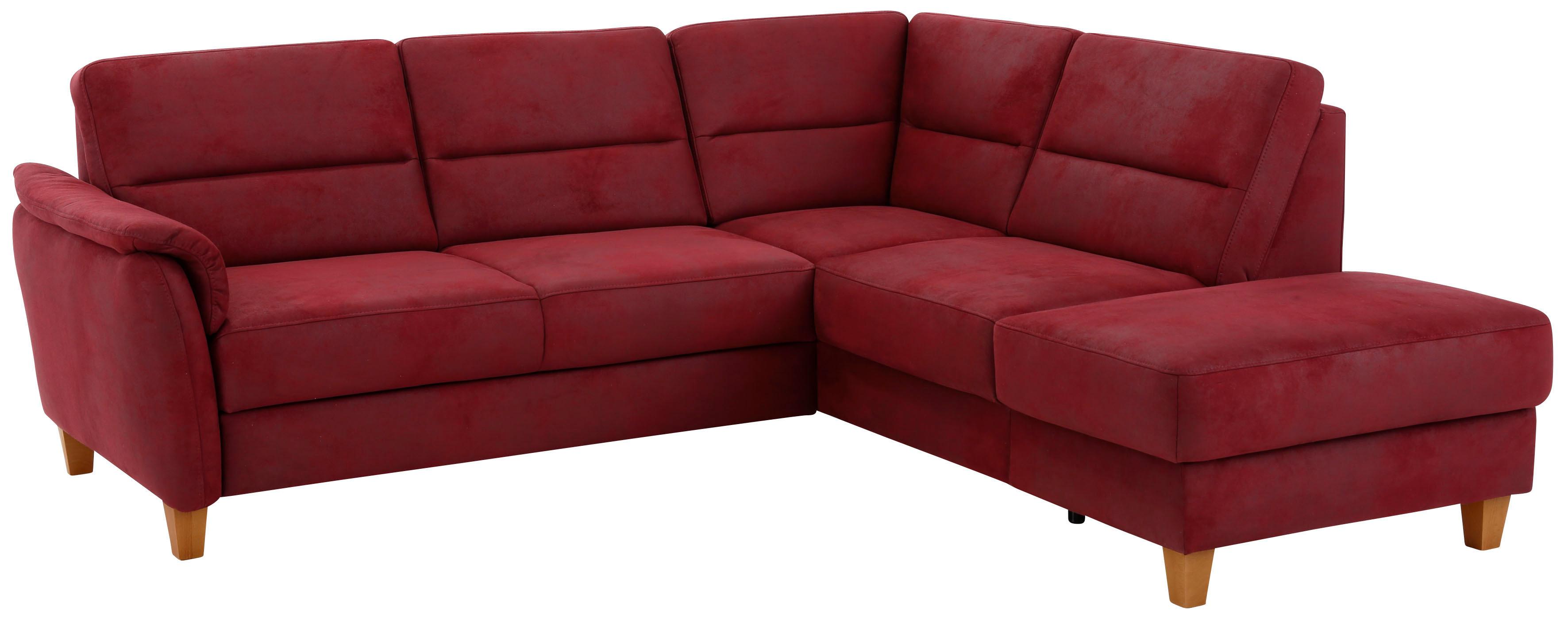 Home affaire Ecksofa "Palmera, L-Form, B: 236 cm, Bettfunktion & Bettkasten wählbar" Federkern-Polsterung, Sitzhöhe 48 cm, handgefertigt, stilvolles Design
