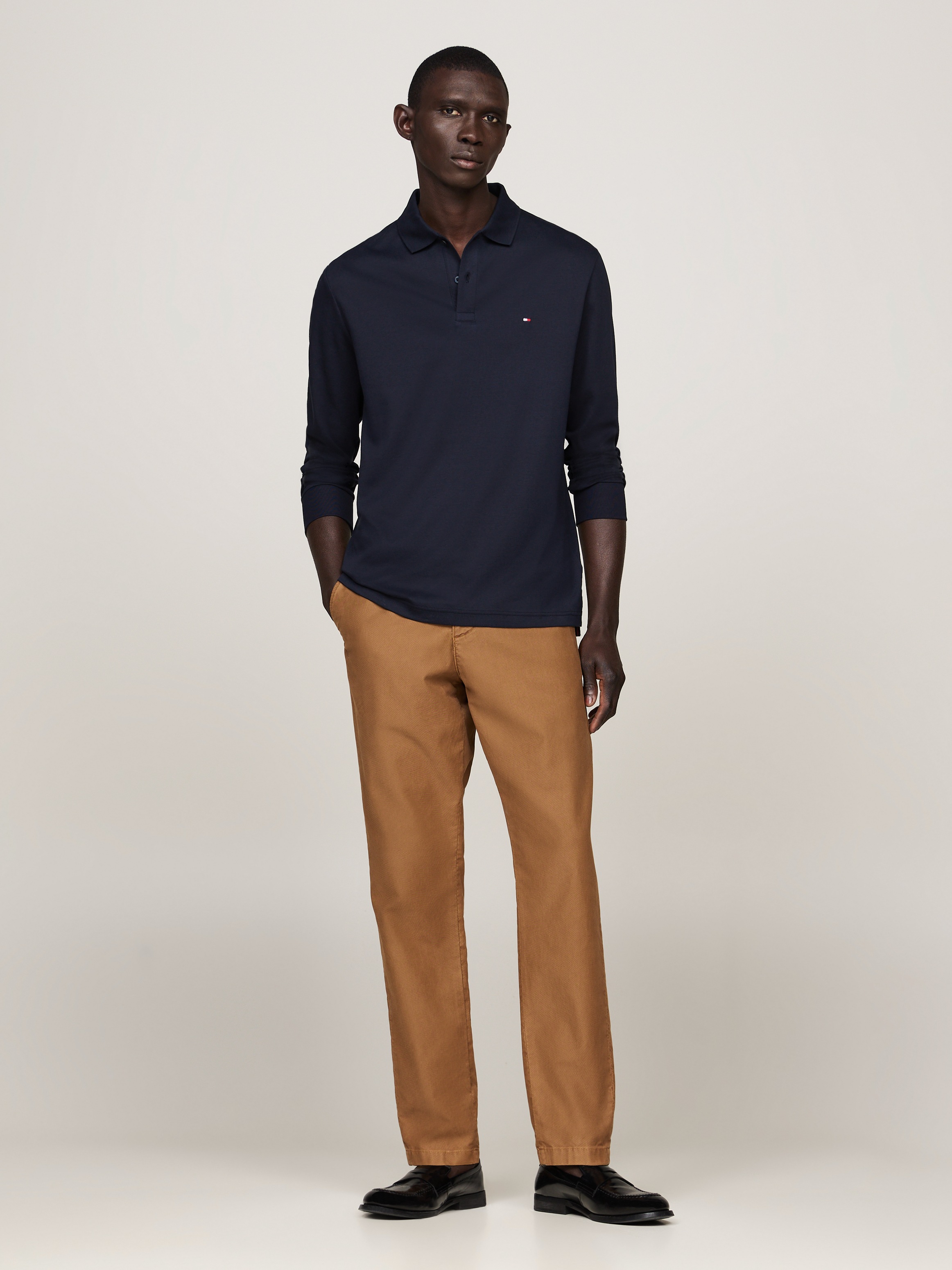 Thumbnail - Tommy Hilfiger Langarm-Poloshirt "L/S LIQUID COTTON REG POLO mit Jersey und Markenlabel" unifarben, casual, regular fit,...