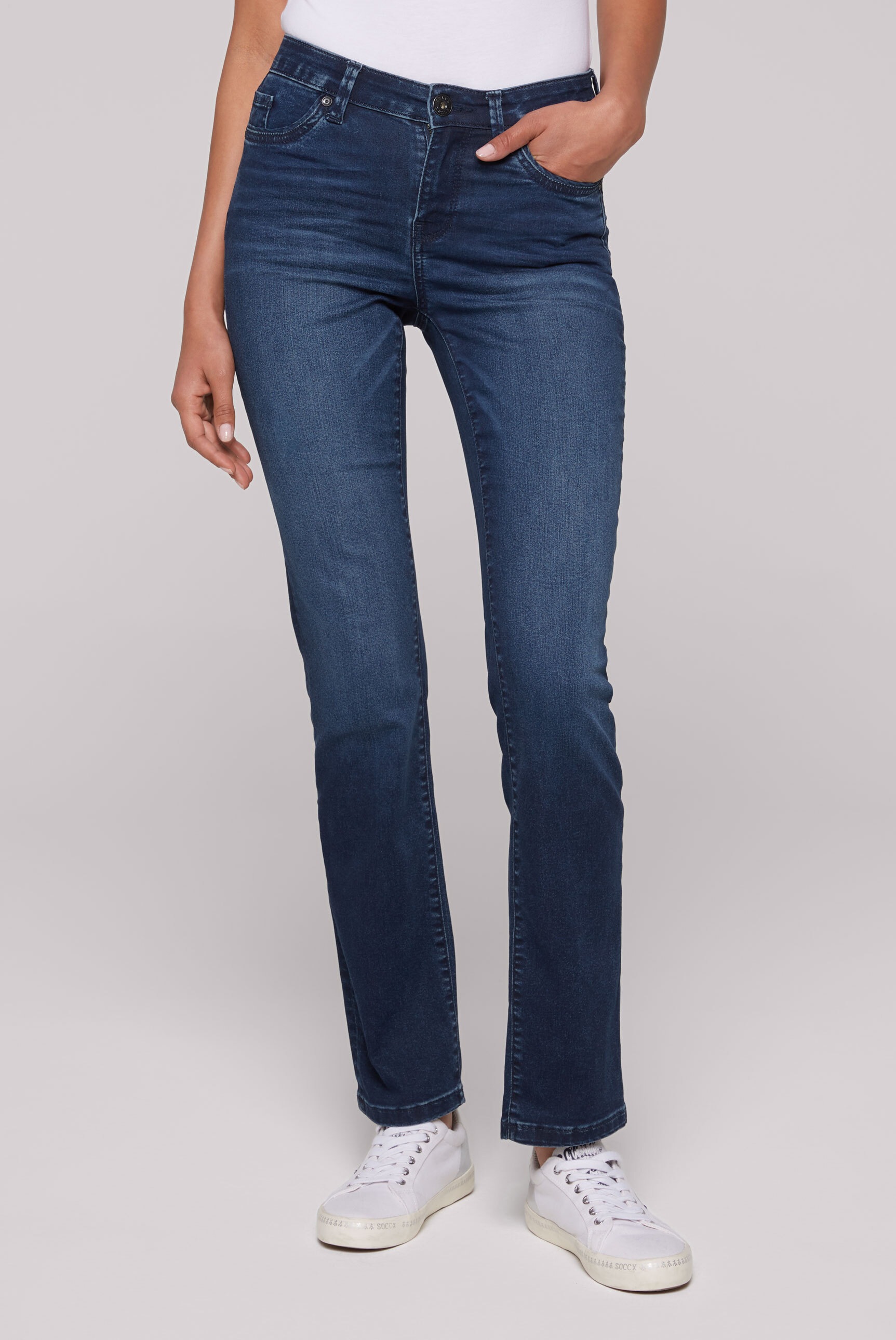 SOCCX Regular-fit-Jeans su normaler Leibhöhe...