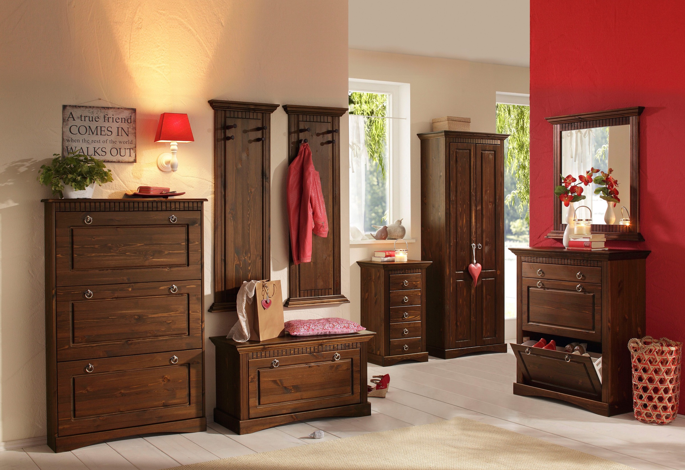 OTTO home Kommode "Rustic" Breite 48cm, aus massiver Kiefer, 5 Schubladen, günstig online kaufen