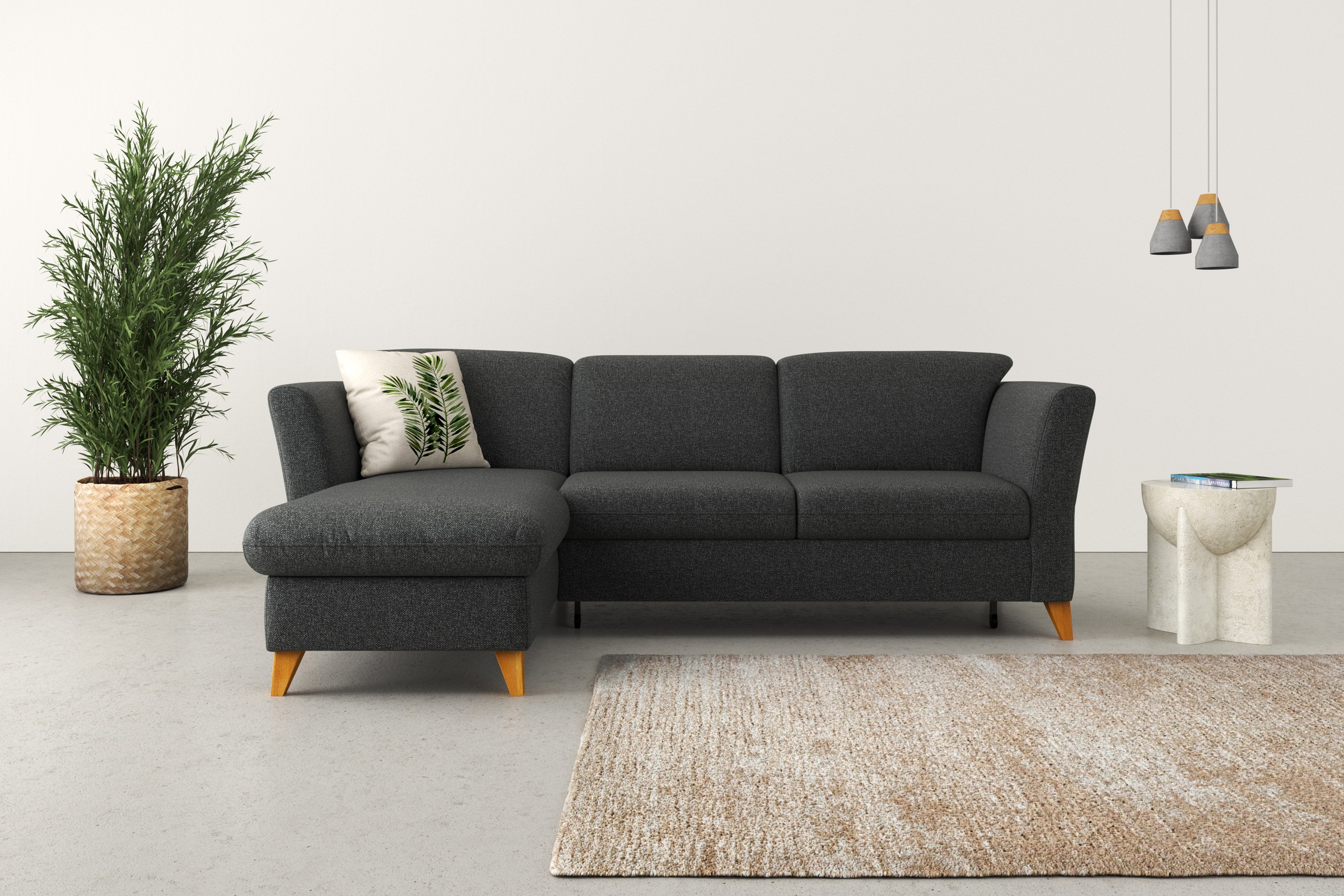 Home affaire Ecksofa »Trelleborg L-Form«, Federkern-Polsterung, wahlweise mit Bettfunktion und Bettkasten