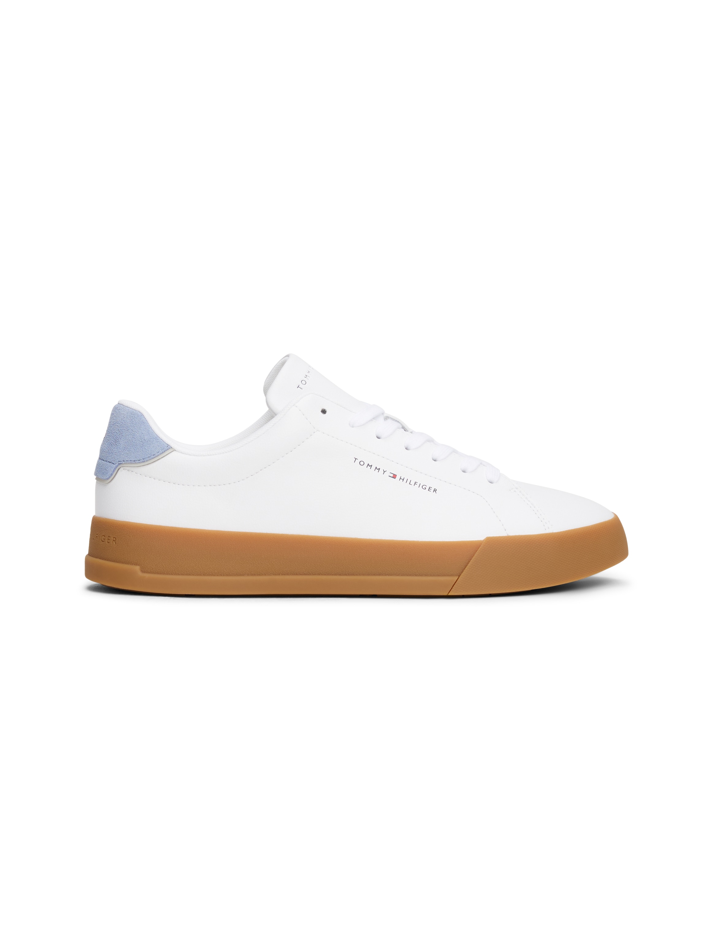 Tommy Hilfiger Sneaker »TH COURT LTH DETAIL ESS«, Freizeitschuh, Halbschuh, Schnürschuh mit seitlichem Logoschriftzug