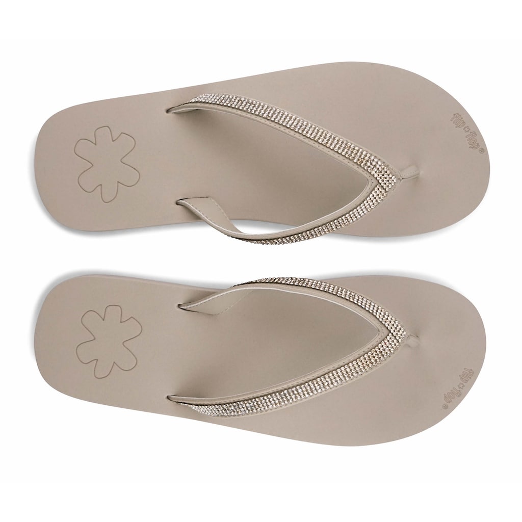 Flip Flop Zehentrenner »flip*«, Sommerschuh, Schlappen, Poolsildes mit funkelnden Riemchen