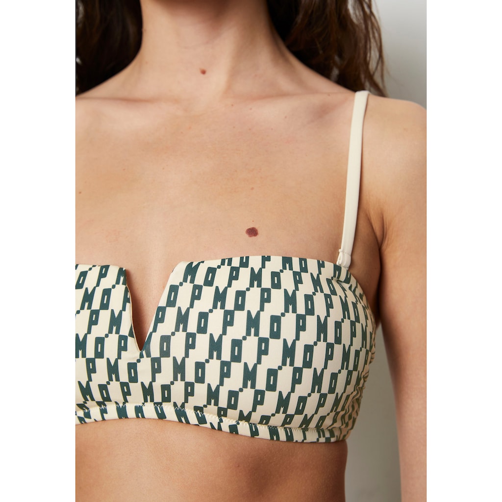 Marc O'Polo Bandeau-Bikini-Top, mit grafischem Logoschriftzug allover