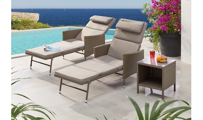 MERXX Gartensessel »Komfort Deckchair«, (4-tlg.), Stahl/Kunststoff, inkl.  Auflagen kaufen | BAUR
