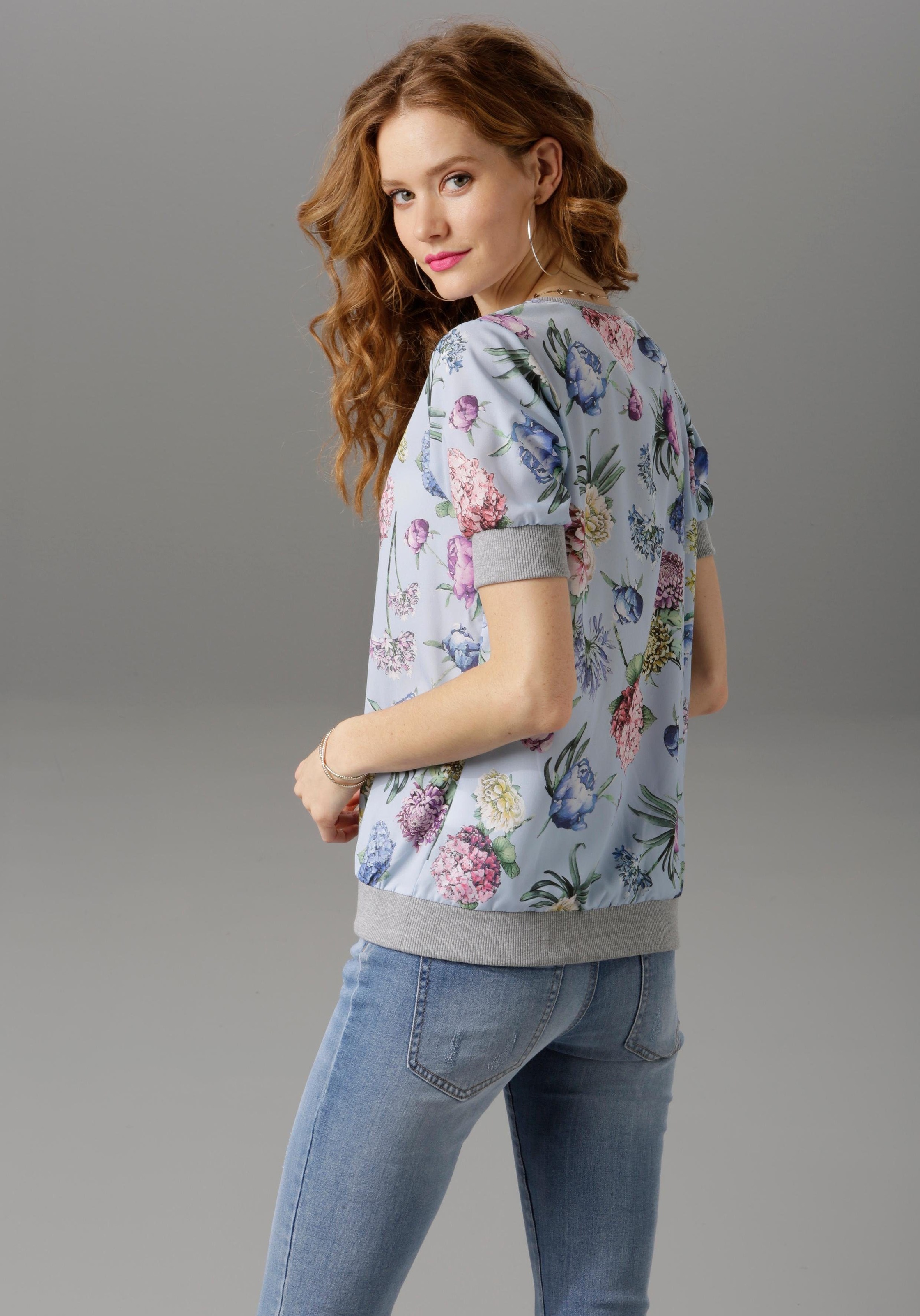 Aniston CASUAL Shirtbluse, mit sportiven Rippbündchen