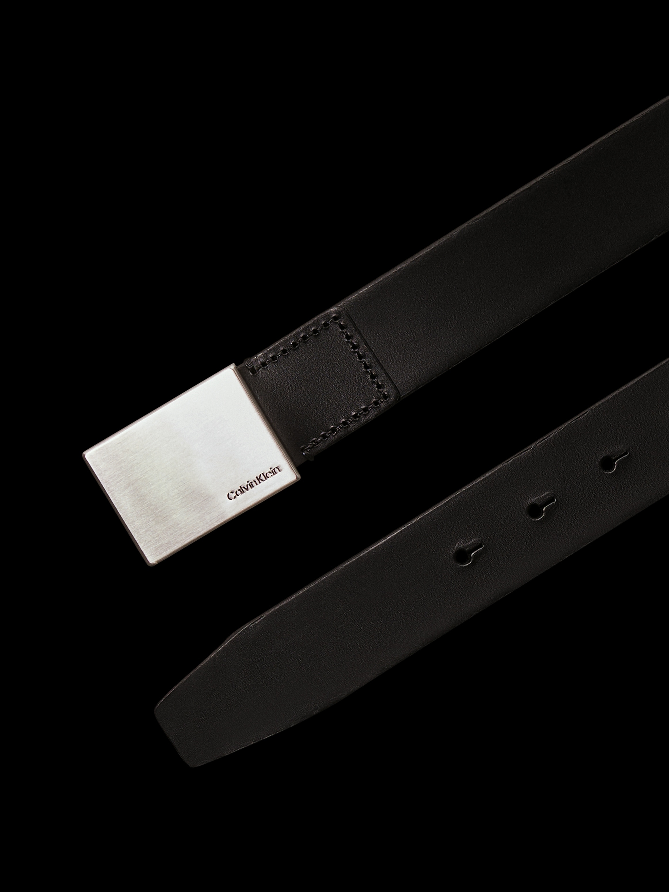 Calvin Klein Ledergürtel »FORMAL PLAQUE BELT 3.5CM« Schnalle aus gebürstetem Metall