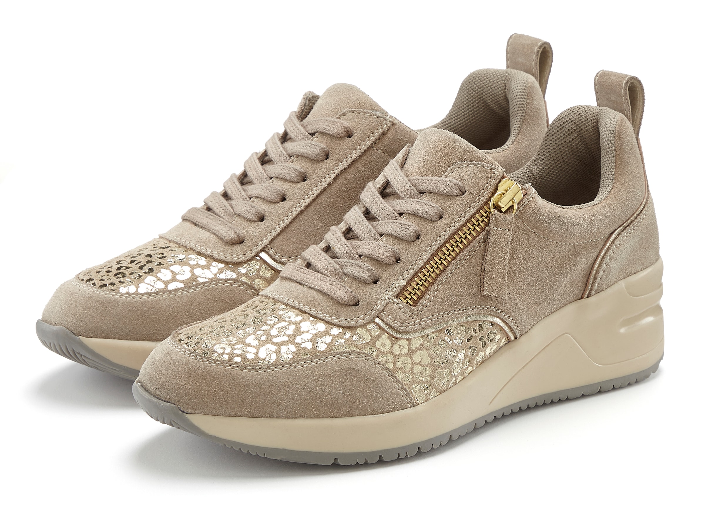 LASCANA Sneaker "Freizeitschuh, Halbschuh,", aus Leder mit innenliegendem K günstig online kaufen