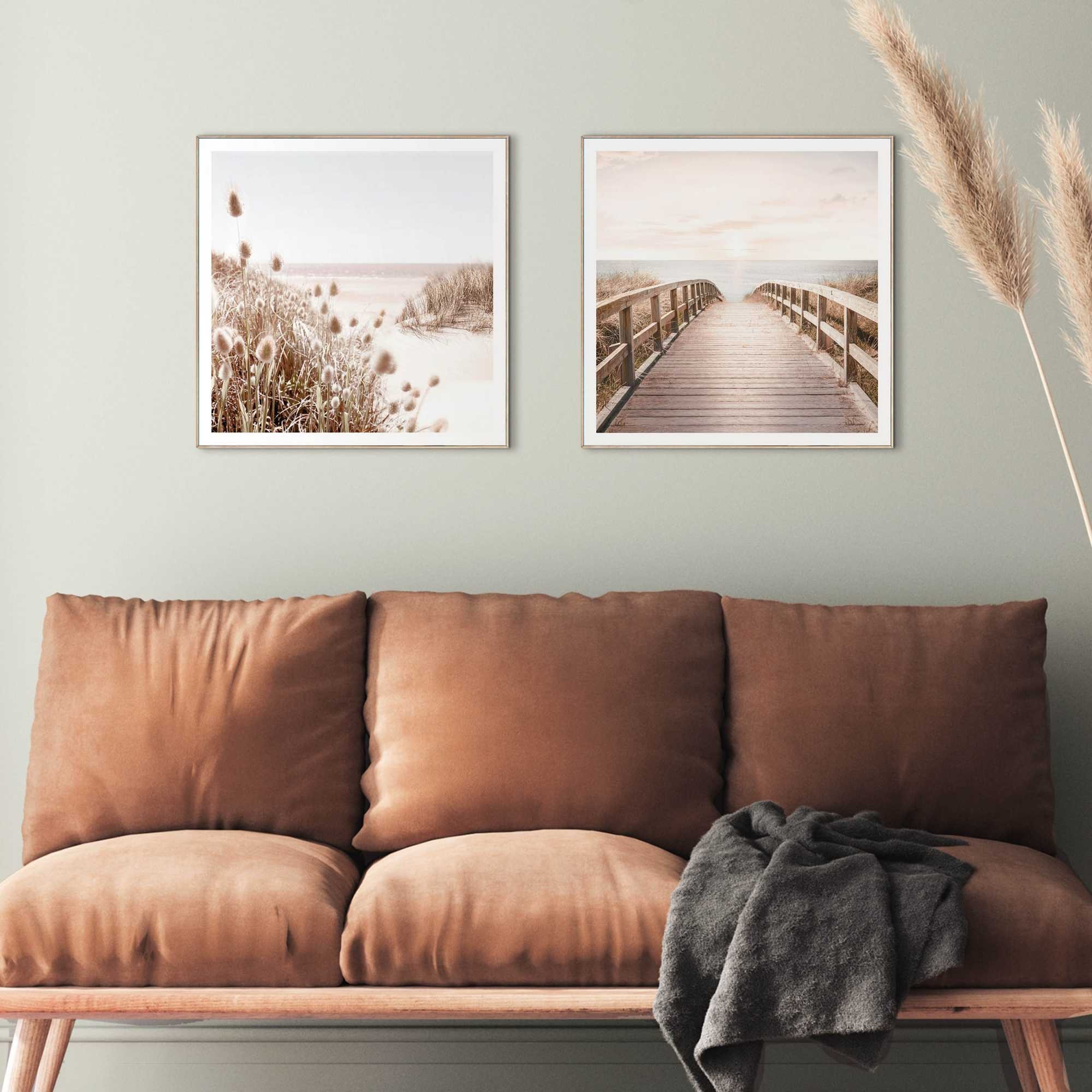 Reinders! Poster »Strand«, Wohnzimmer - Gras - Meer - Sommer - Beige - MDF - Strand - 50x50 cm
