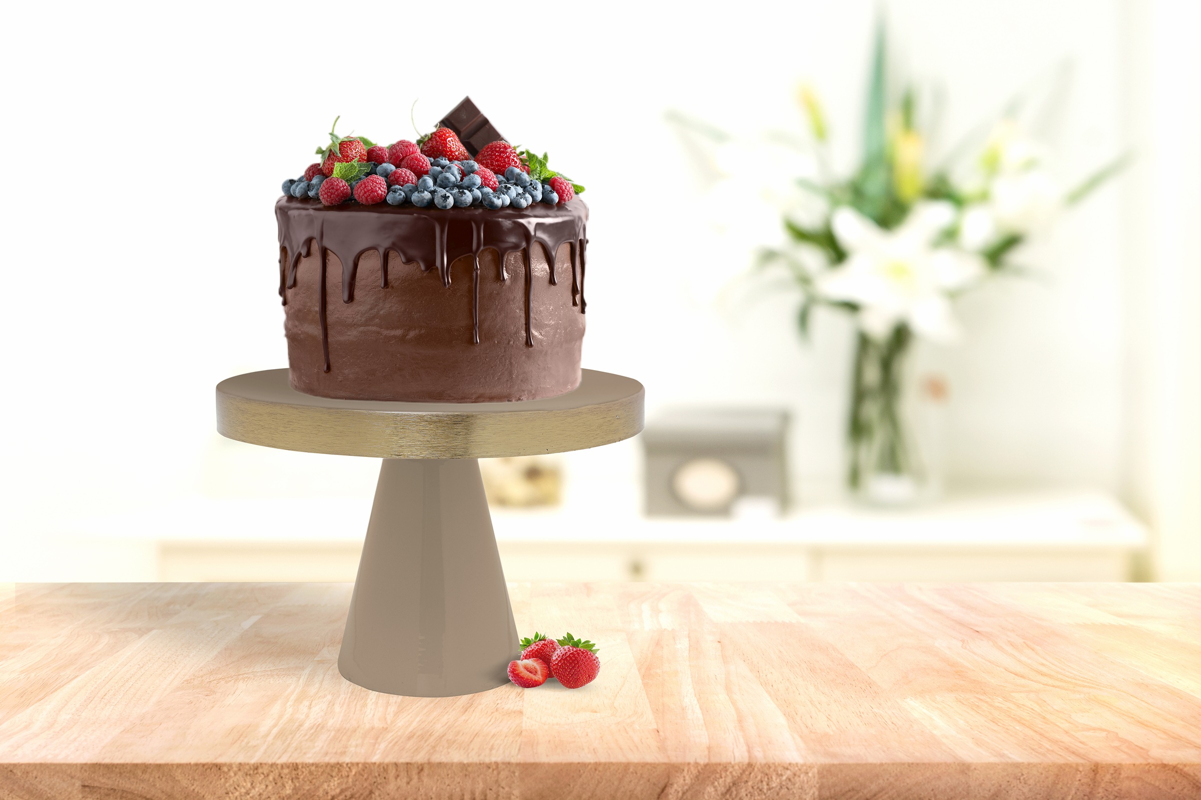 Kayoom Kuchenplatte »Kuchenplatte Art Deco 2055«, Handarbeit, schicke Serviermöglichkeit, Goldakzente