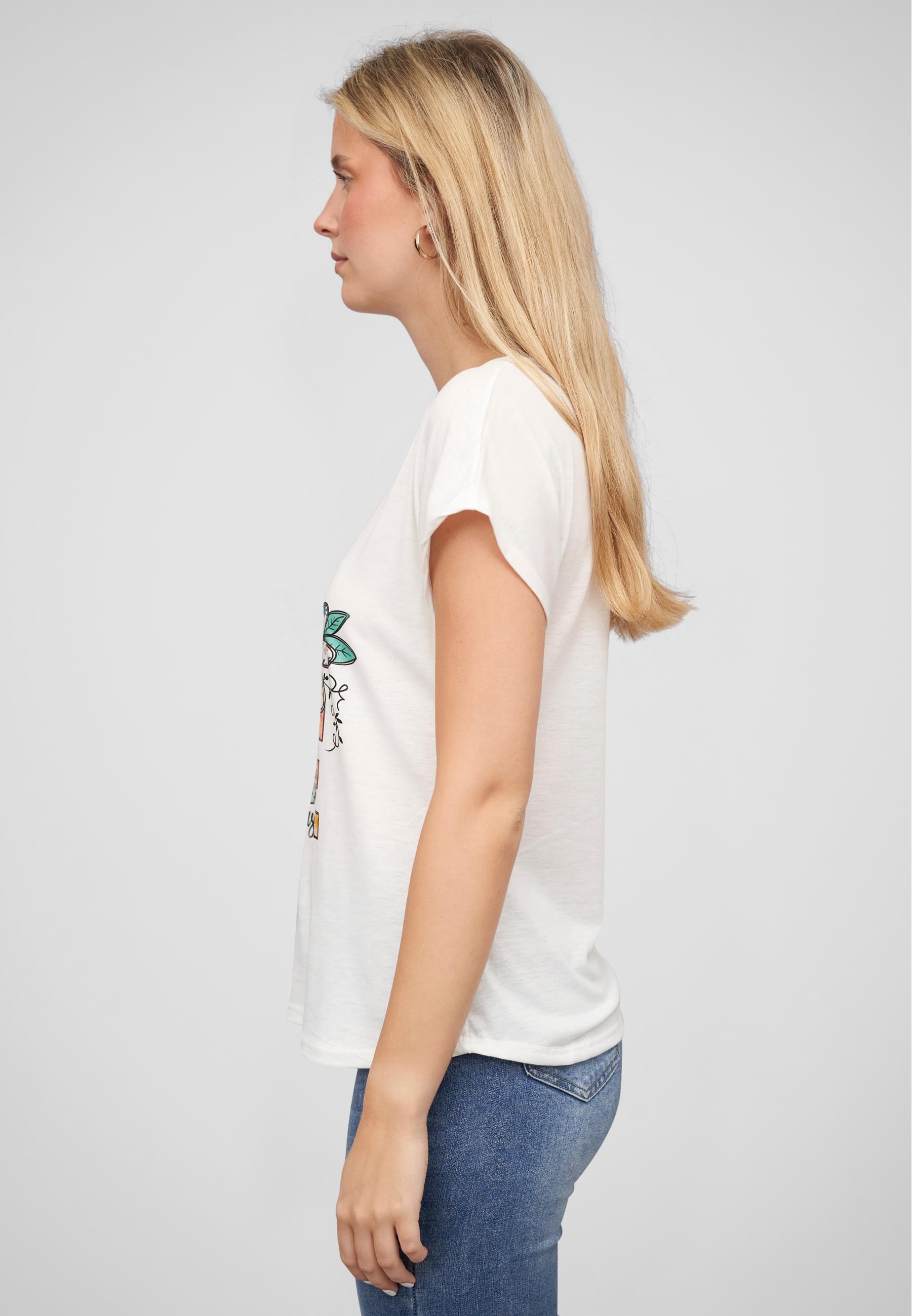 CLOUD 5IVE T-Shirt »CLOUD 5IVE Viskose T-Shirt mit Traumfänger-Blumen Print« 1 Stk. tlg.