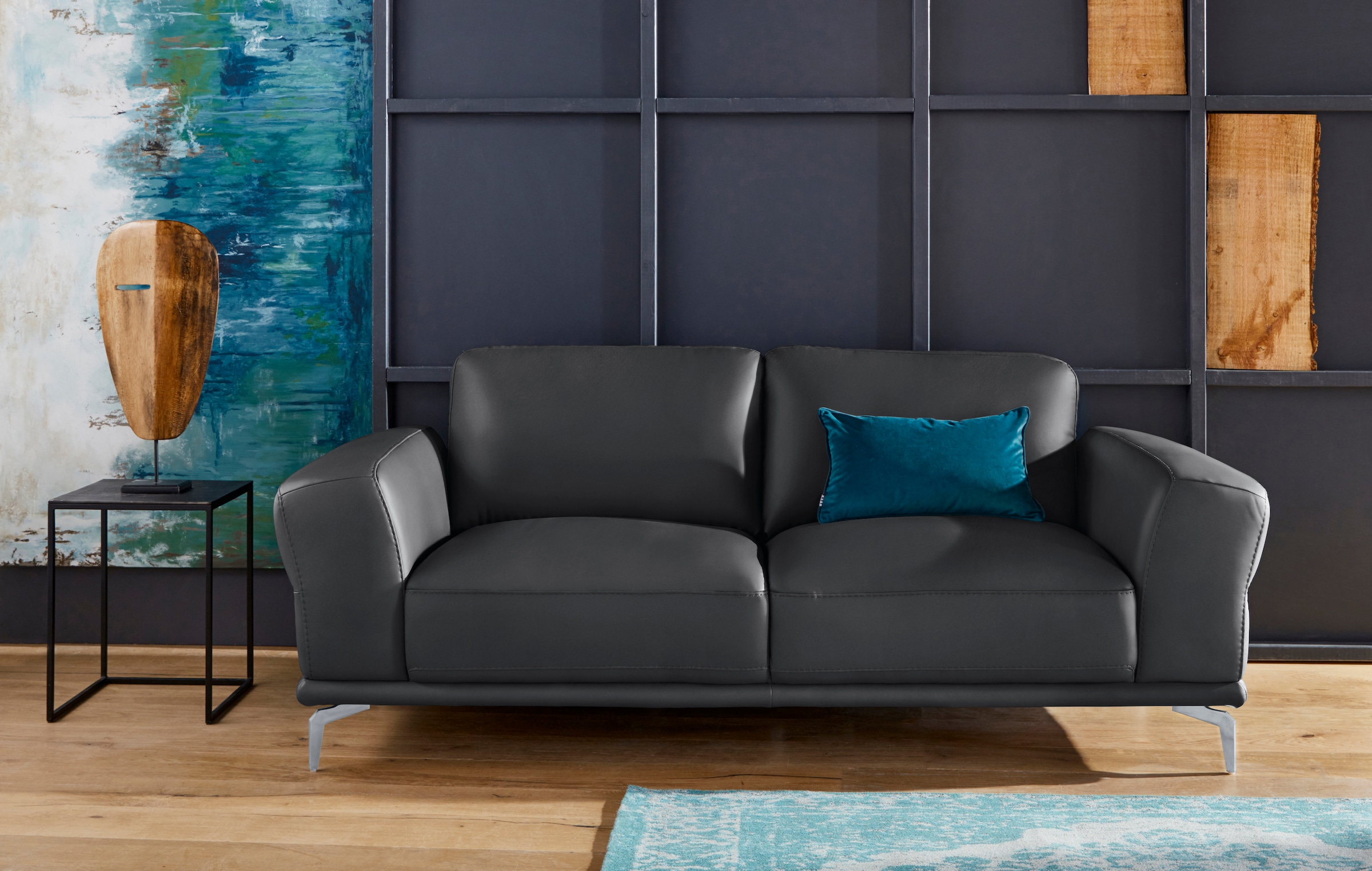 W.SCHILLIG 2-Sitzer "montanaa Designsofa, bequem, Breite 192cm, Federkern" mit Metallfüßen in Silber matt, Breite 192 cm