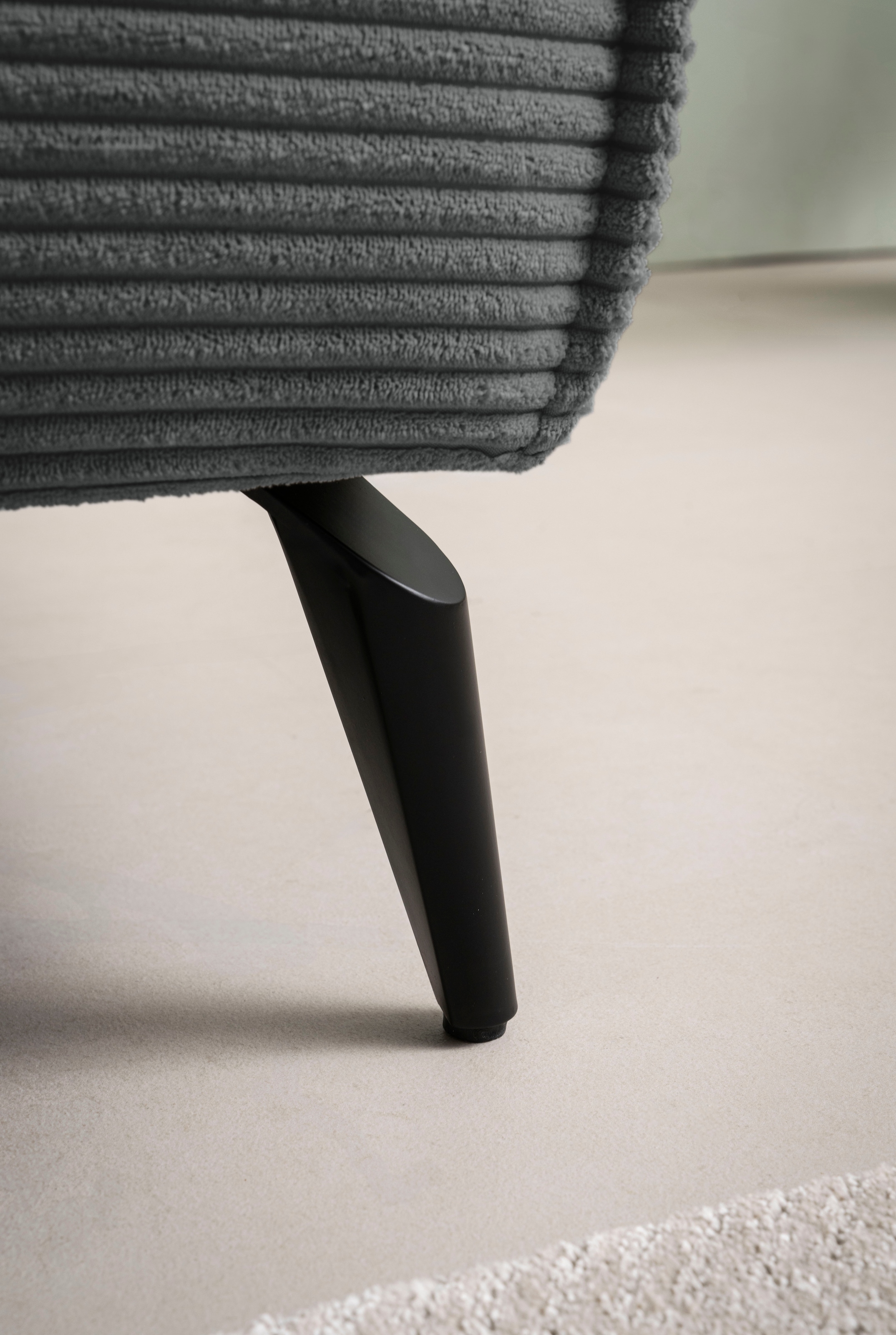 andas Ecksofa »TVINNU, L-Form in Cord, Sofa«, wahlweise Recamiere rechts/links, schwarze Füße, bequemer Sitzkomfort