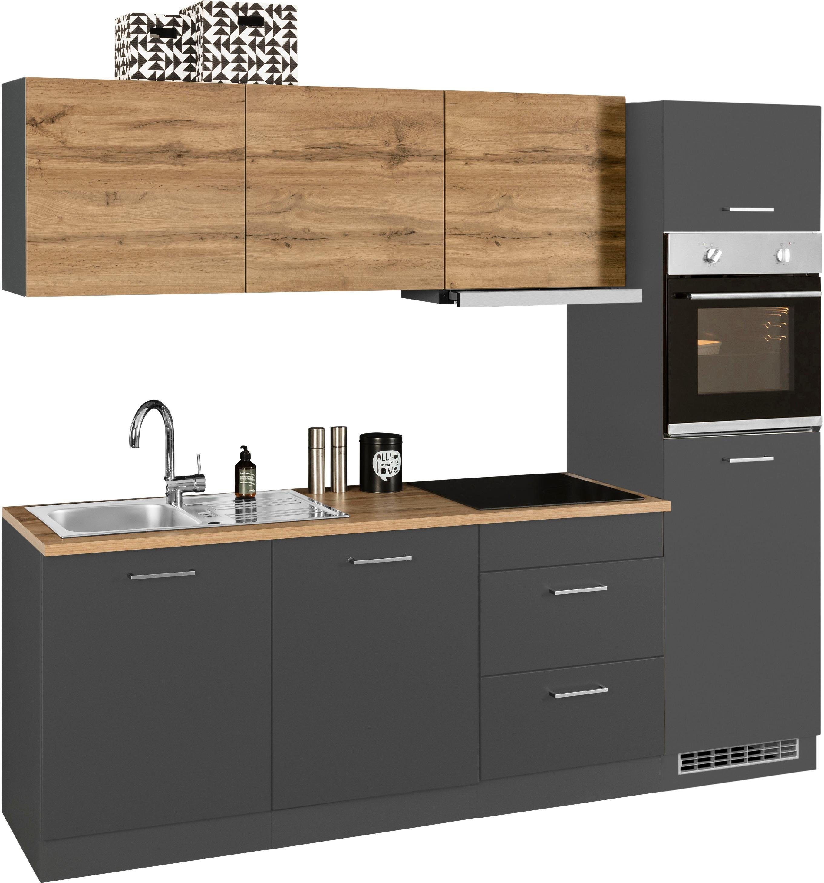 Thumbnail - KOCHSTATION Küchenzeile "KS-Kehl", mit E-Geräten, Breite 240 cm, inkl. Kühlschrank