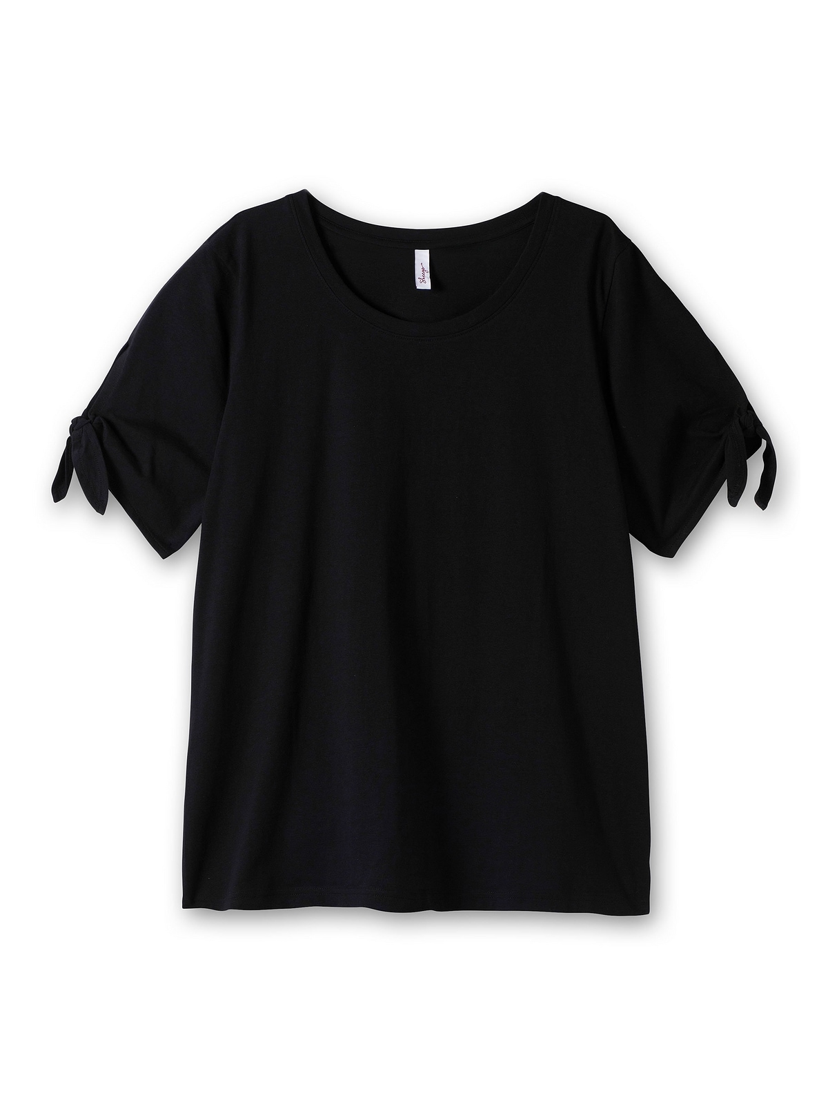 Ärmelsaum Größen«, T-Shirt BAUR »Große am | Knotendetail mit kaufen online Sheego