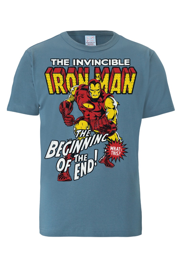 LOGOSHIRT T-Shirt »Iron Man Logo - Marvel«, mit Retro-Print