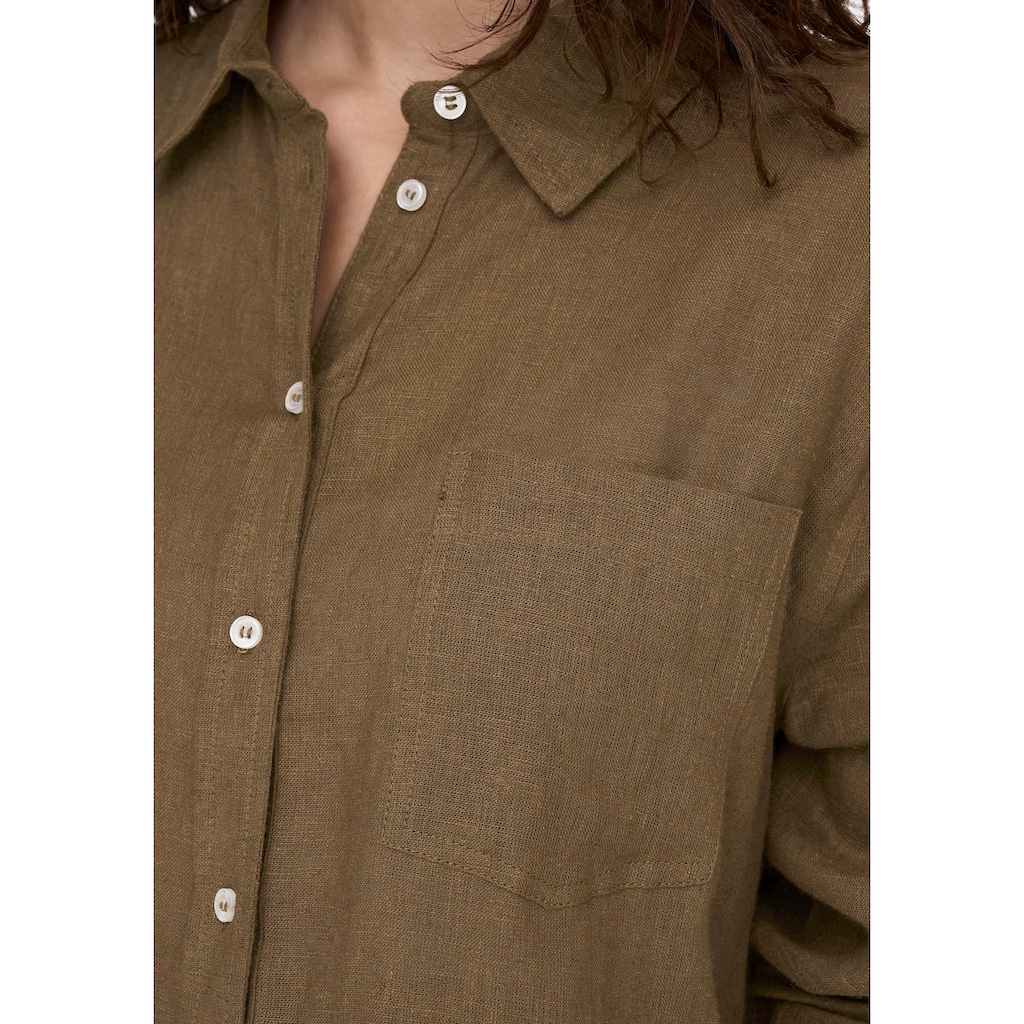 ONLY Longbluse »ONLTOKYO L/S LINEN BLEND SHIRT«, mit Leinen