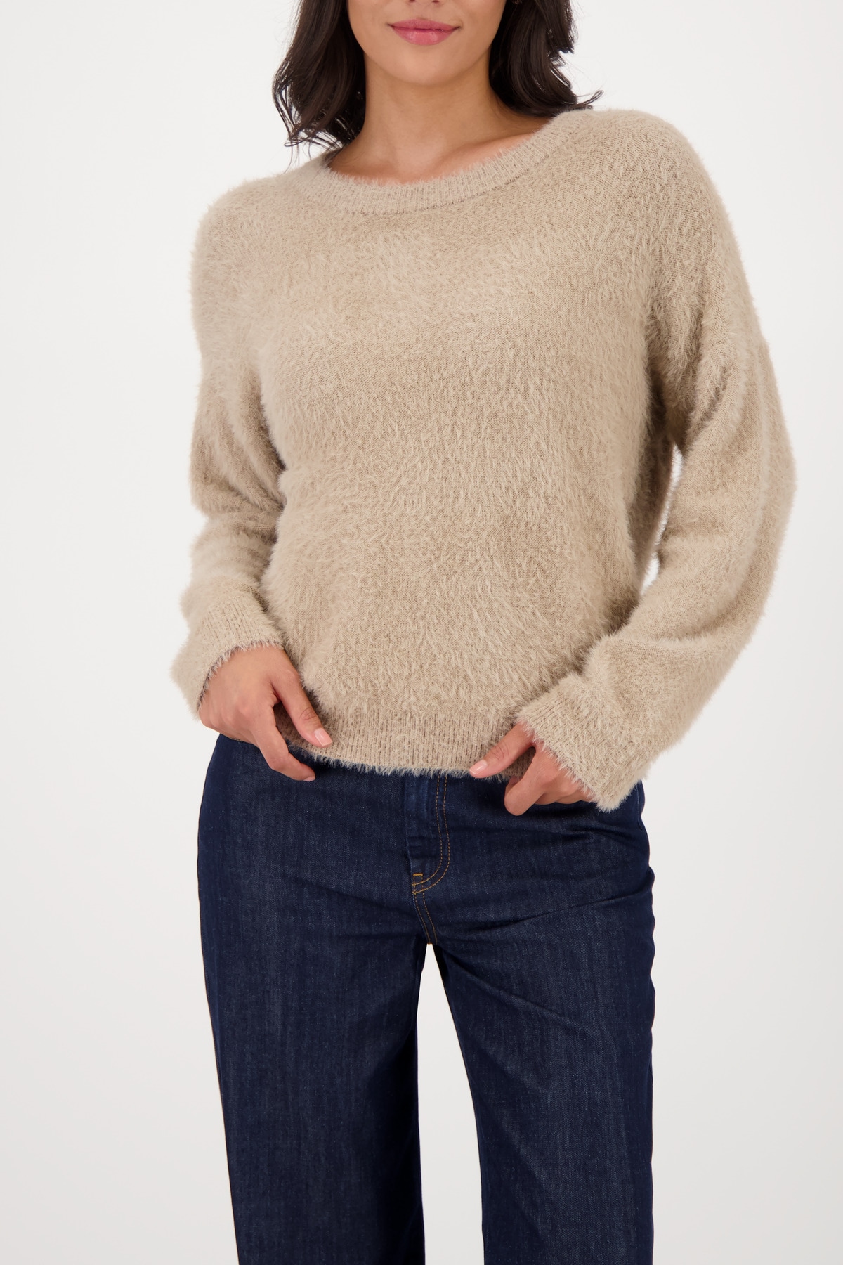 Monari Strickpullover "Pullover Plüsch", Regular fit mit Rundhalsausschnitt günstig online kaufen