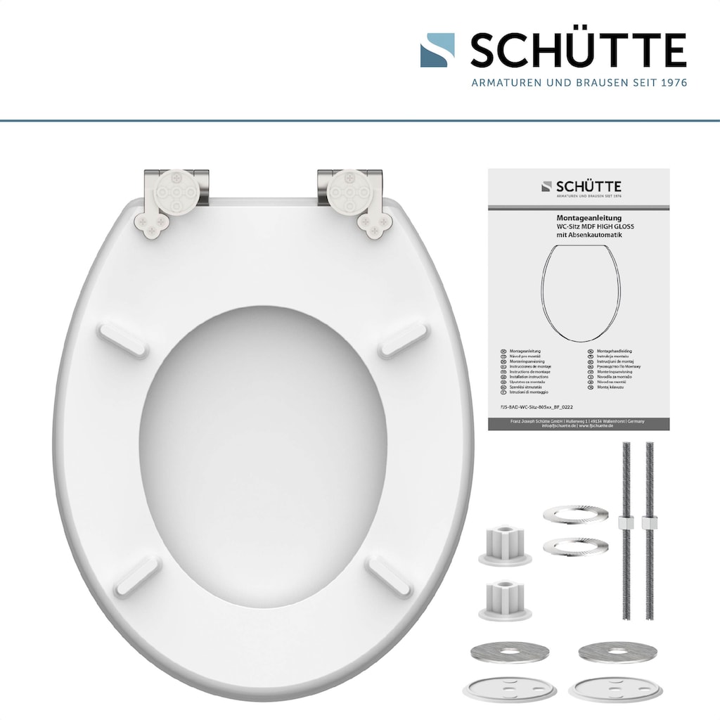 Schütte WC-Sitz »Shell Heart«, High Gloss mit MDF Holzkern, mit Absenkautomatik