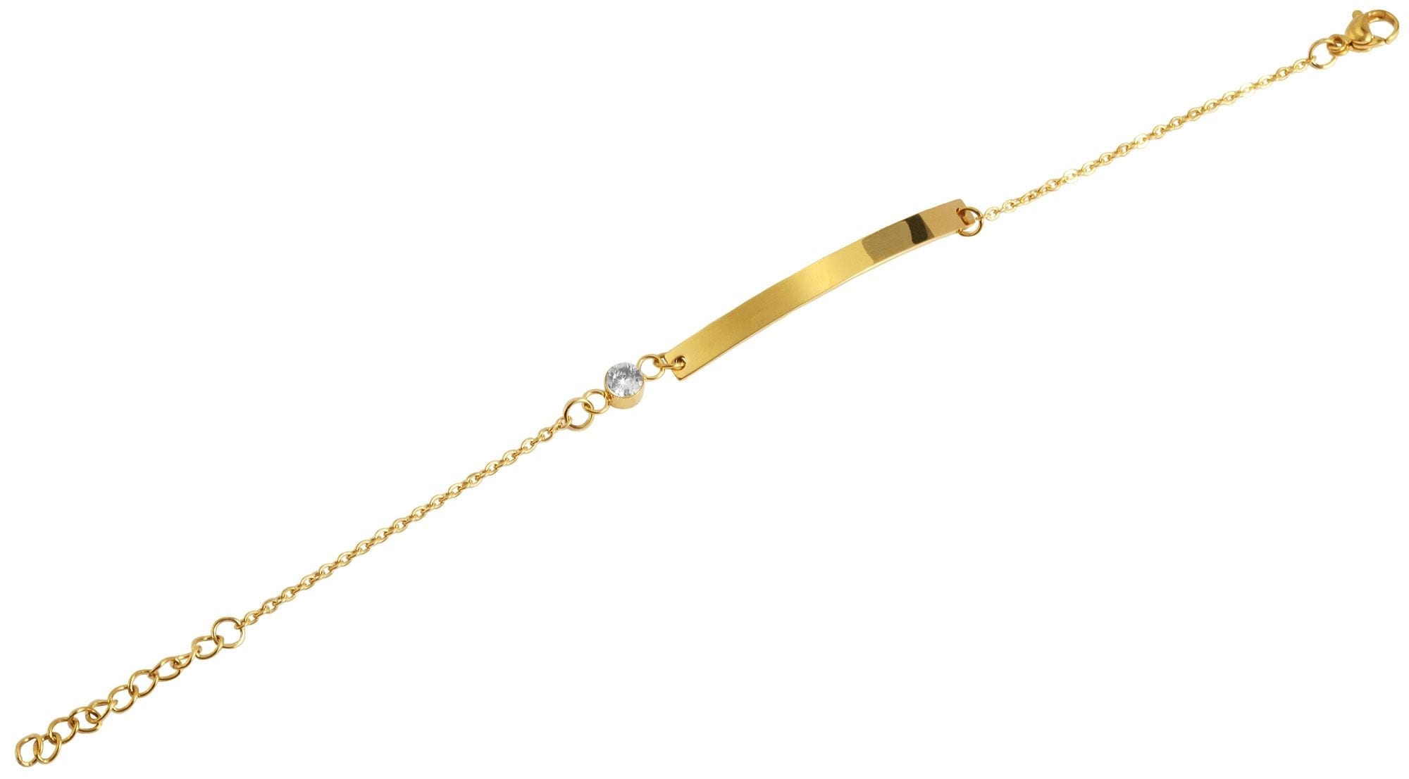 ADELIA ́S Damen Armband "Armband aus Edelstahl 17 cm", 17cm, Edelstahlgold, Edelstahl, Armbänder, Ideal als Geschenk – dezent und elegant