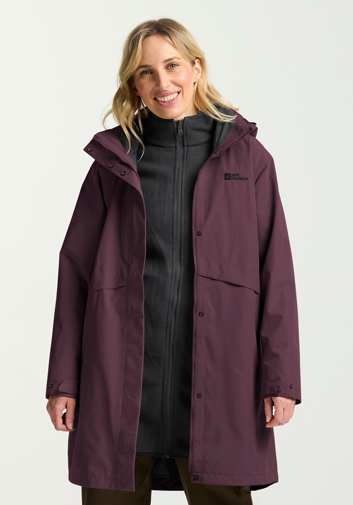 Jack Wolfskin 3-in-1-Funktionsmantel "BAYLIGHT 3IN1 COAT W" 3-in-1 Mantel, warm, wasserdicht und winddicht