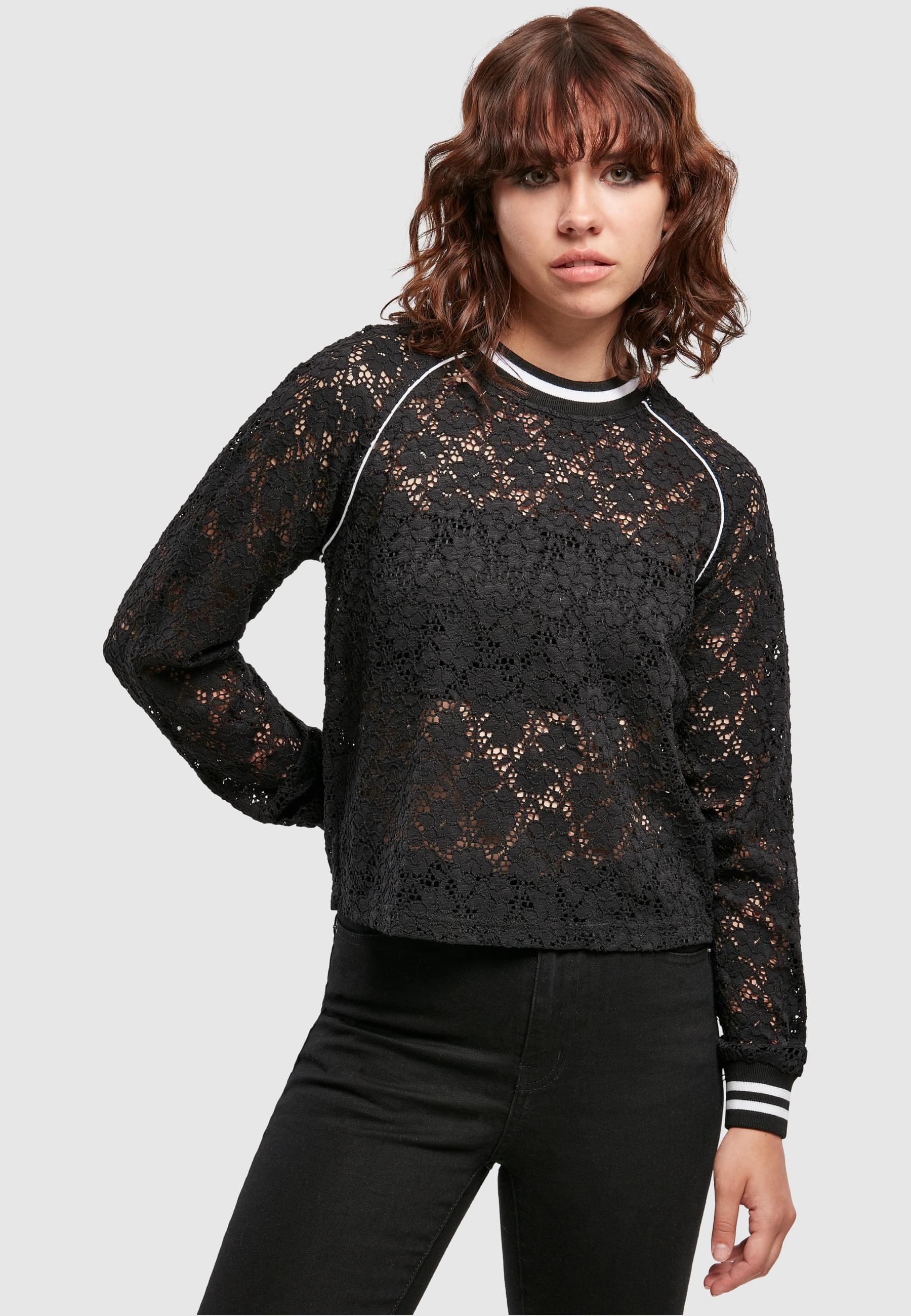 URBAN CLASSICS Collegejacke »Urban Classics Damen Ladies Short Lace College Crew«, (1 St.), ohne Kapuze