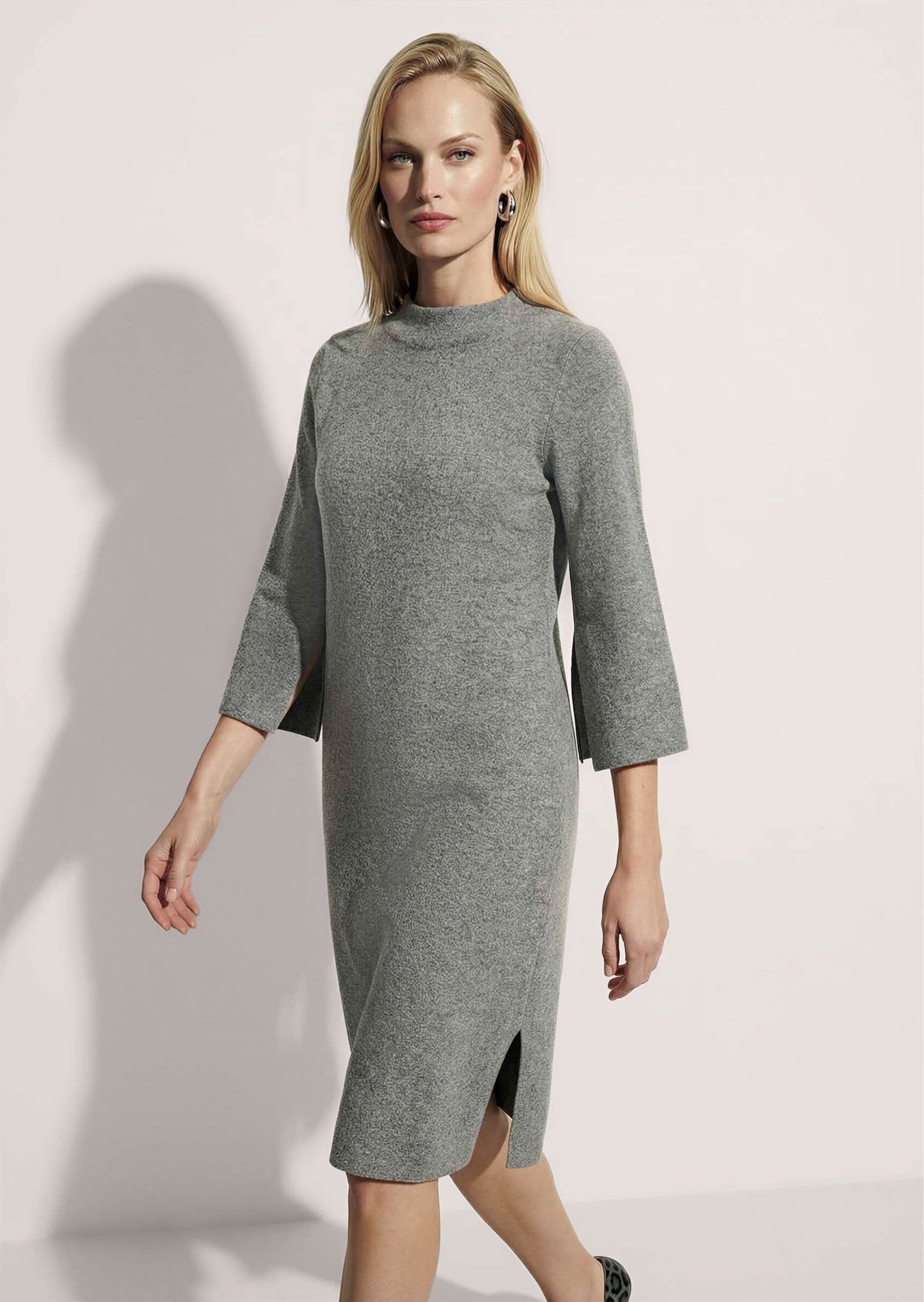 MADELEINE Strickkleid »Strickkleid Halbarm Kaschmir-Strickkleid in Midilänge« Feminines Strickkleid mit Seitenschlitz