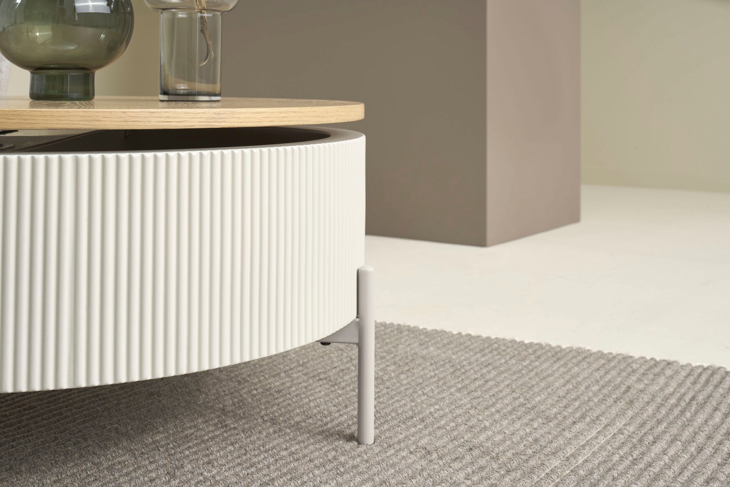 SCHÖNER WOHNEN-Kollektion Couchtisch »HEROY« 1 Stk. tlg. 80 cm, Tischplatte drehbar mit Stauraum