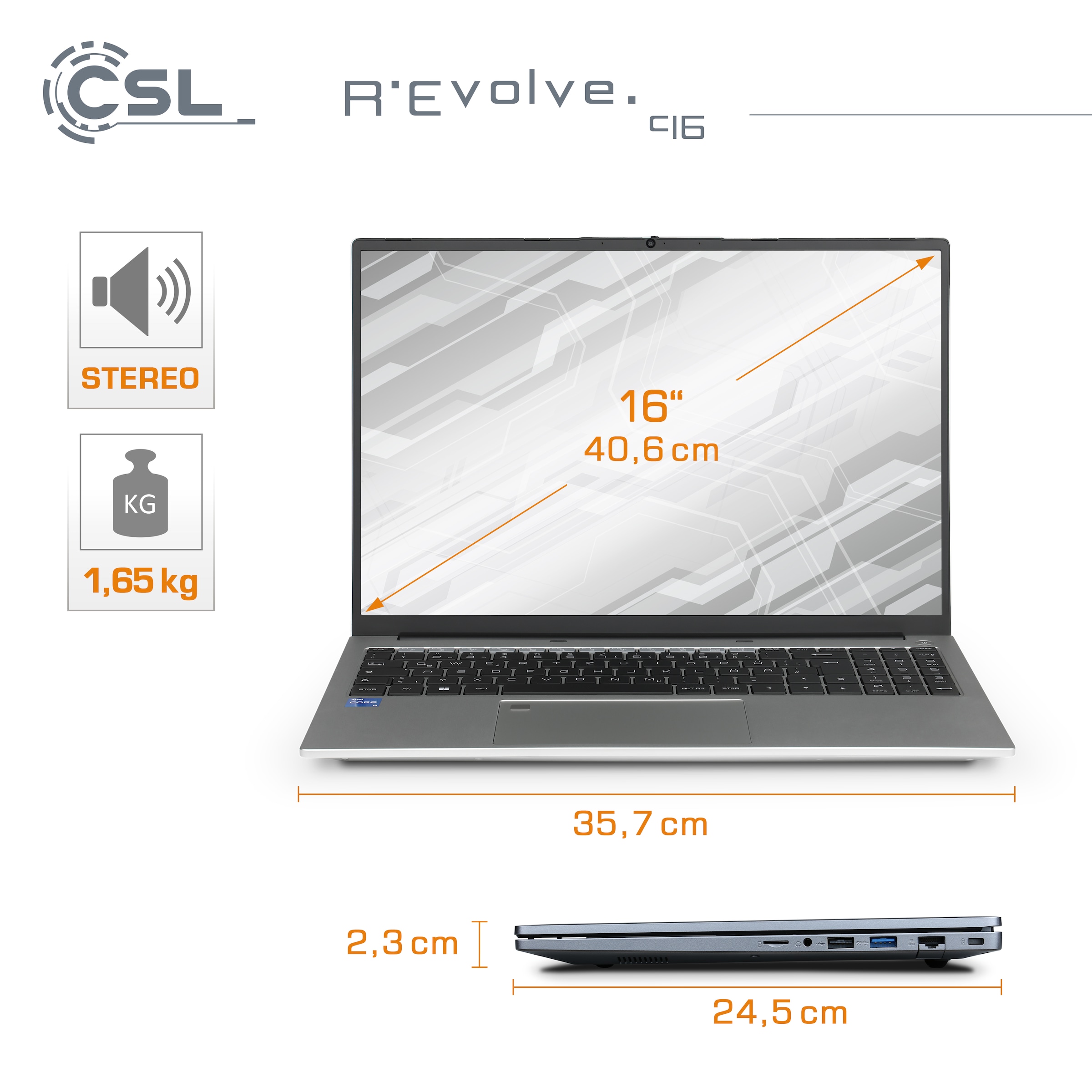 CSL Notebook »R'Evolve C16«, 40,64 cm, / 16 Zoll, 500 GB SSD