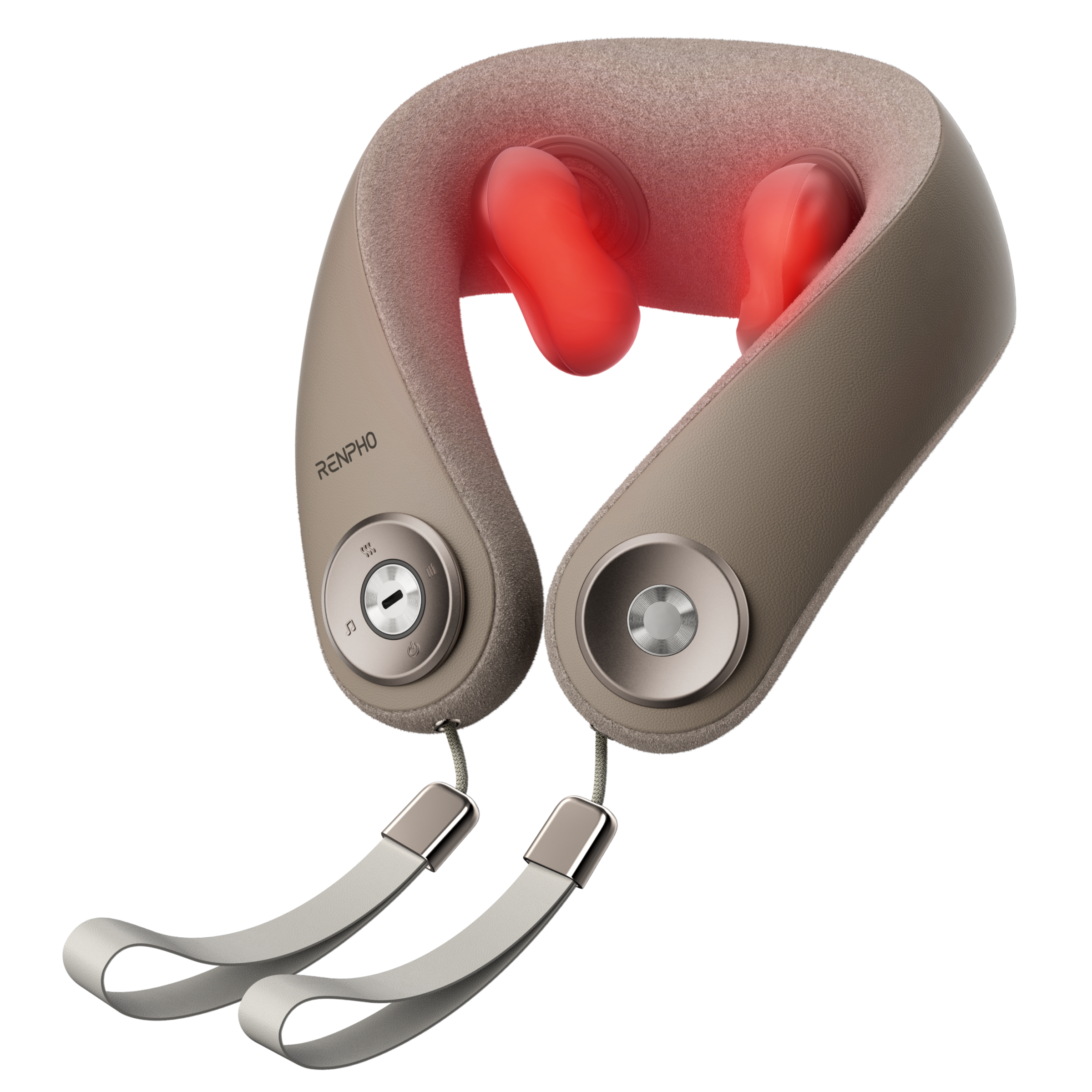 RENPHO Massagegerät "R-L001 Nackenmassagegerät", beige, Kunststoff, Polyester, B:22,7cm H:11cm T:25,5cm, Massagegeräte, Unterwegs Spannungen abbauen