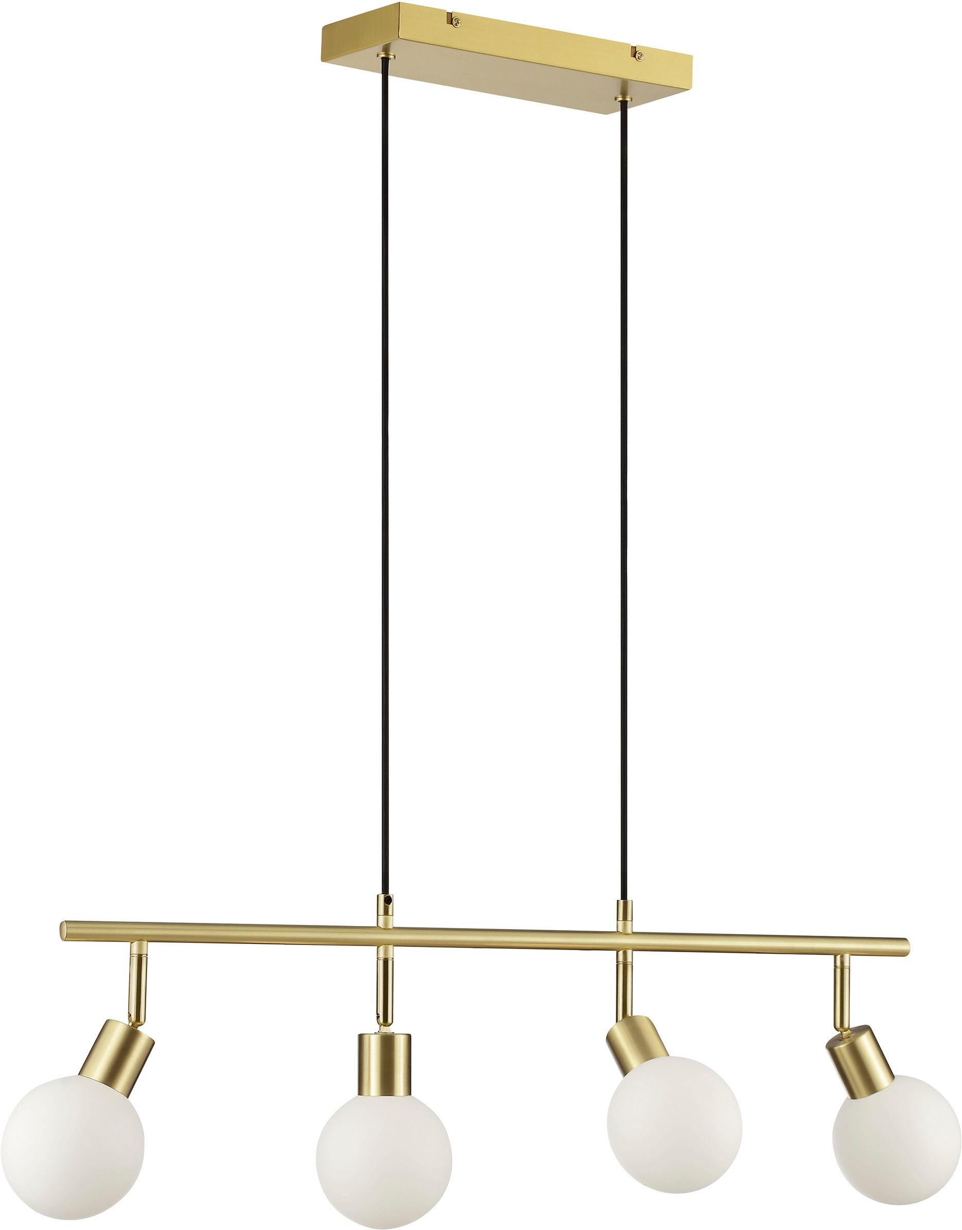 Brilliant Pendelleuchte »Jorge« G9 1 Stk. 78 x 13 x 120 cm, 4x G9 Fassung, Metall Glas, messing gebürstet weiß