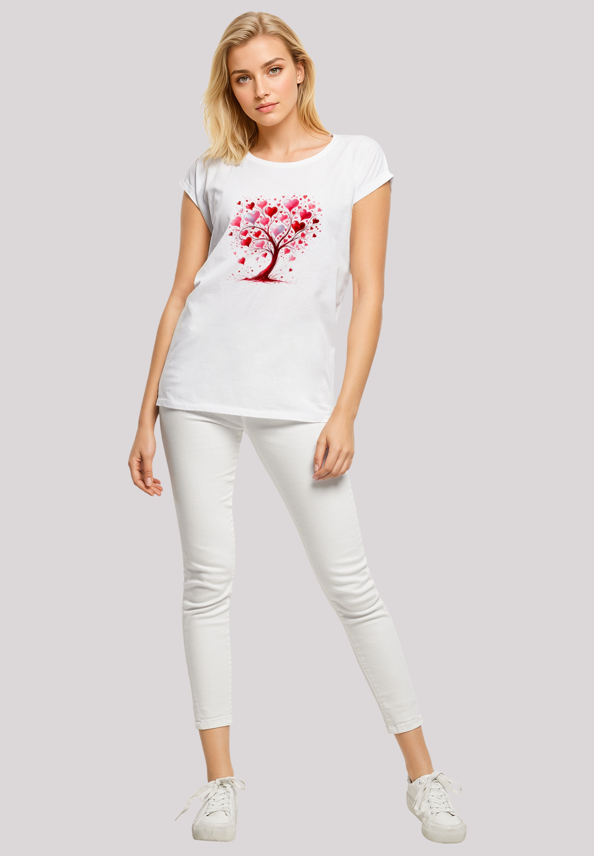 F4NT4STIC T-Shirt »Herz Baum Aquarell Druck«, Premium Qualität