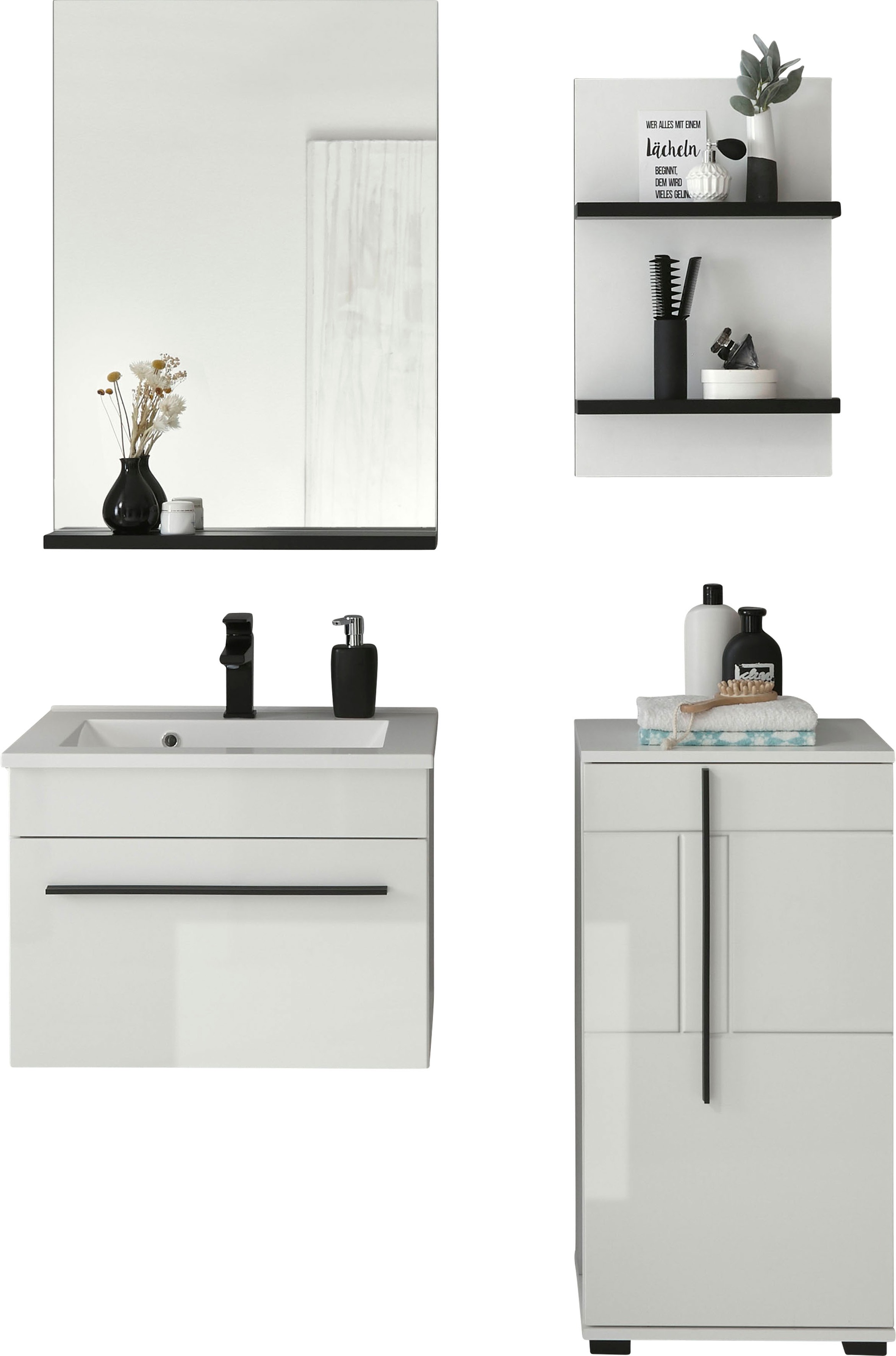 INOSIGN Badmöbel-Set "Cantara, Bad im modernen Design, 4-teiliges Badezimme günstig online kaufen