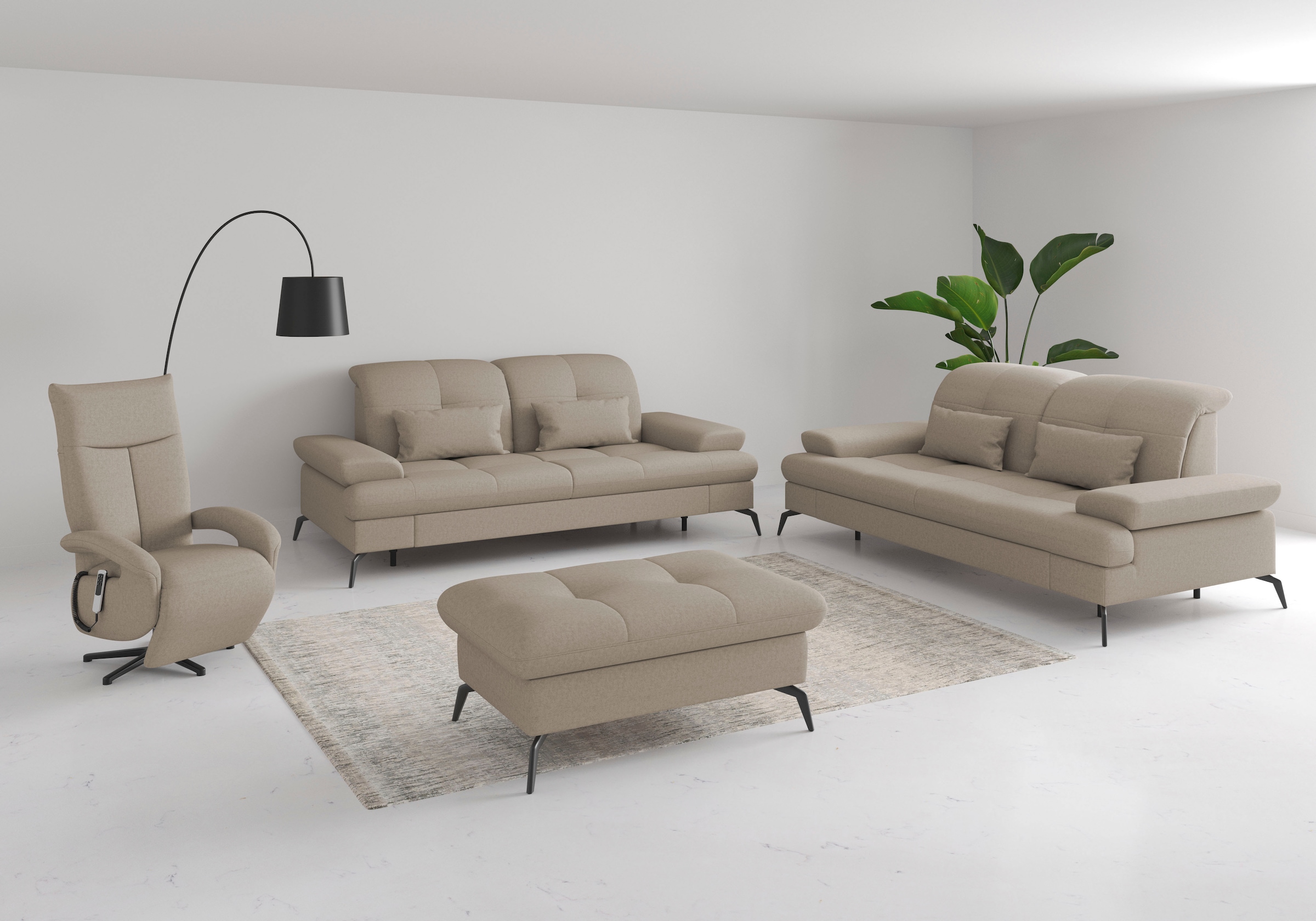 sit&more 3-Sitzer »Amica«, inkl Sitztiefenverstellung und Armteilverstellung