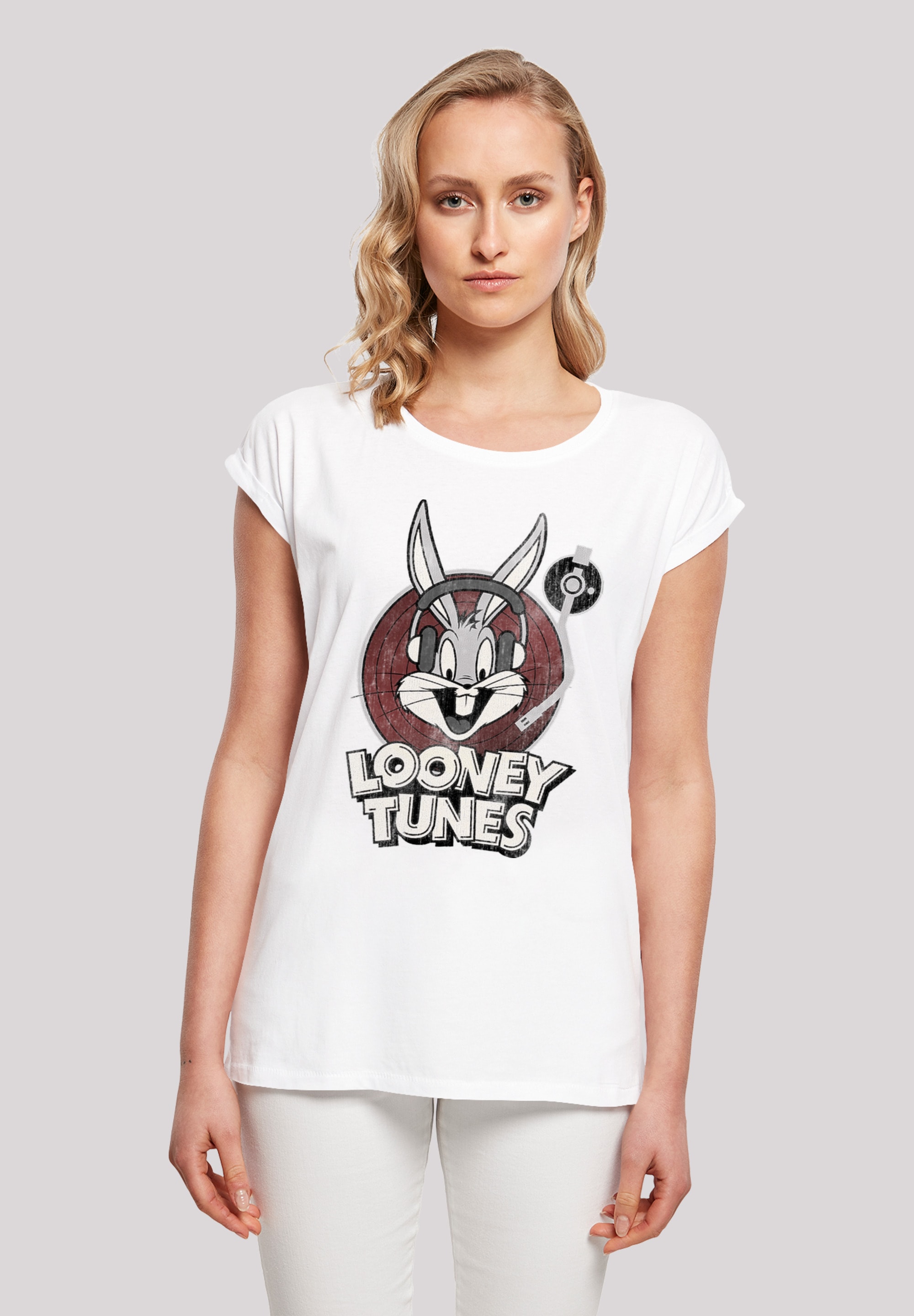 (1 Bugs Tunes kaufen F4NT4STIC Bunny with Looney Kurzarmshirt Tee«, Shoulder | »Damen BAUR Extended Ladies online tlg.)