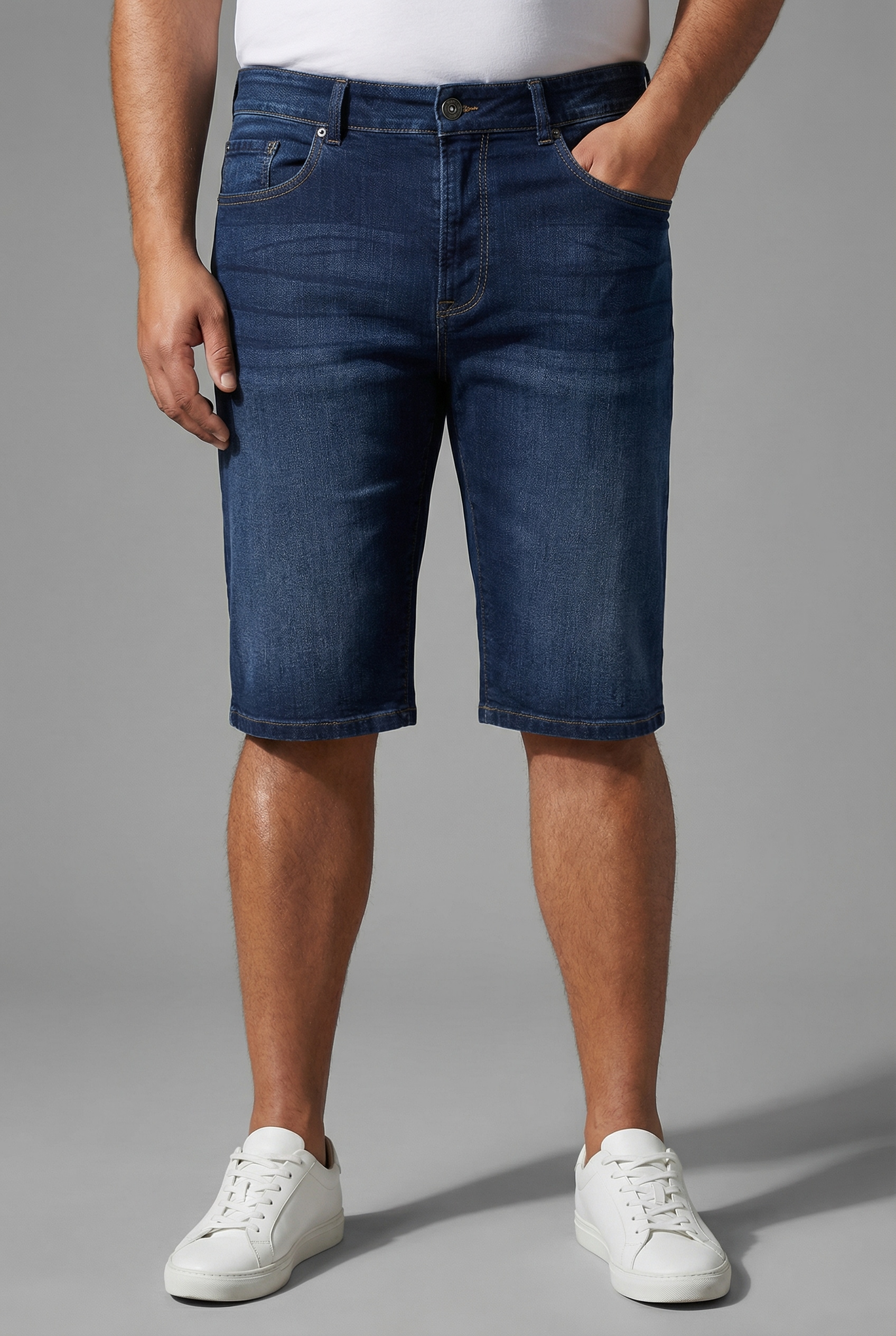 Mans World Plus Jeansbermudas "Große Größen" gerade geschnittenes Bein, normale Leibhöhe, Regular-Fit