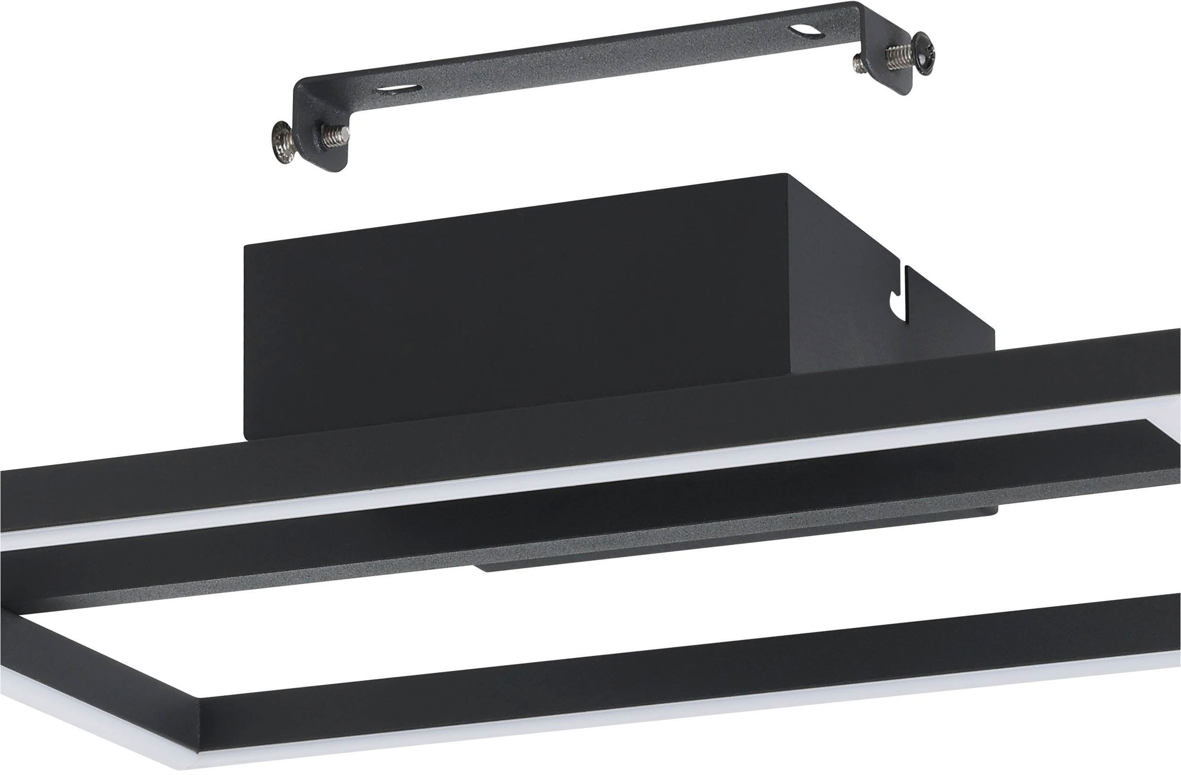 EGLO Deckenleuchte »Amandolo Deckenlampe RGB Backlight Fernbedienung inkl. geometrisch« LED-Modul 1 Stk. Kaltweiß | RGB Wand-/Deckenleuchte - L40 x B20 x H6,5 cm - schwarz - 17W inkl.