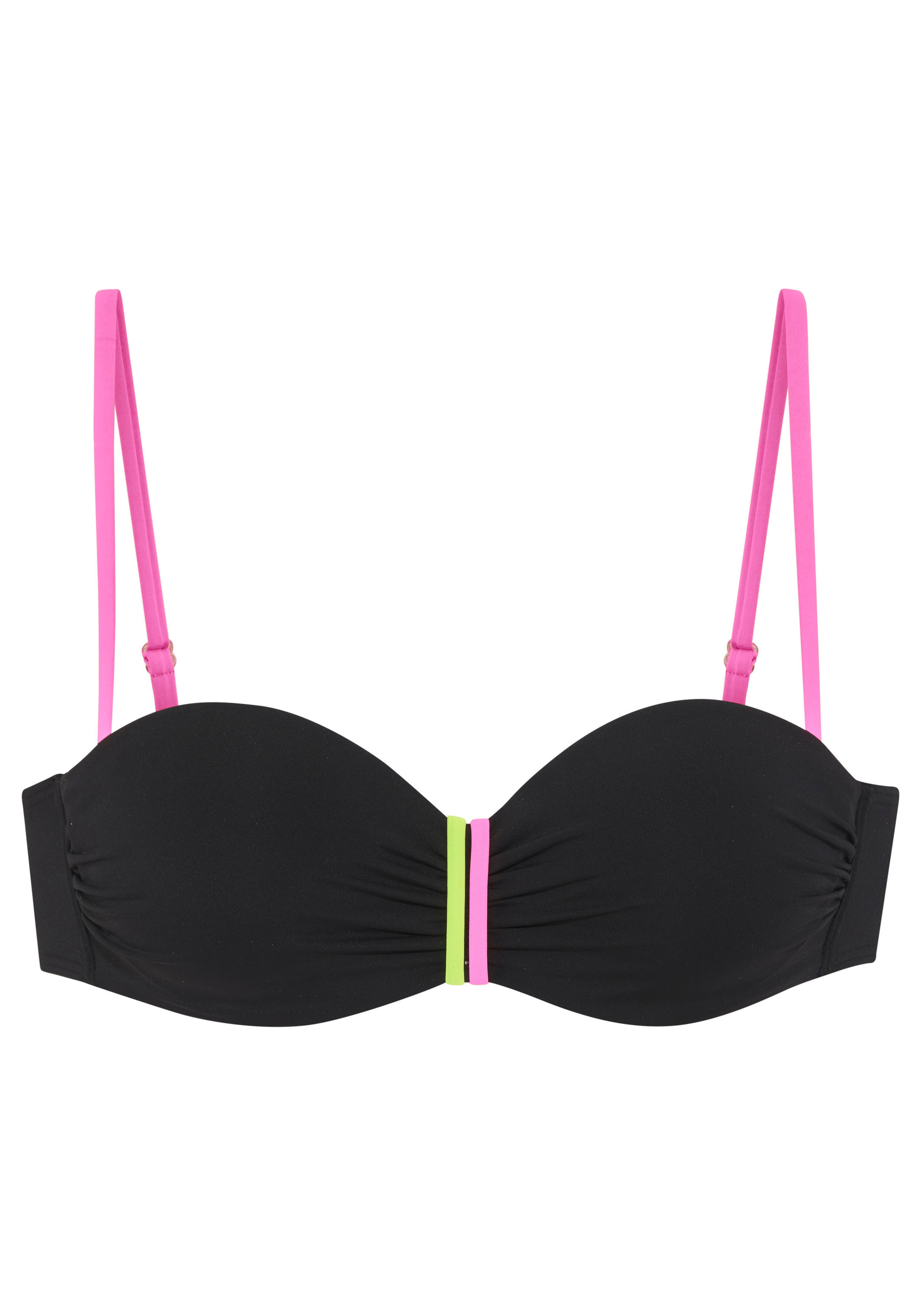 Buffalo Bügel-Bandeau-Bikini-Top »Pop«, Mit kontrastfarbigen Trägern