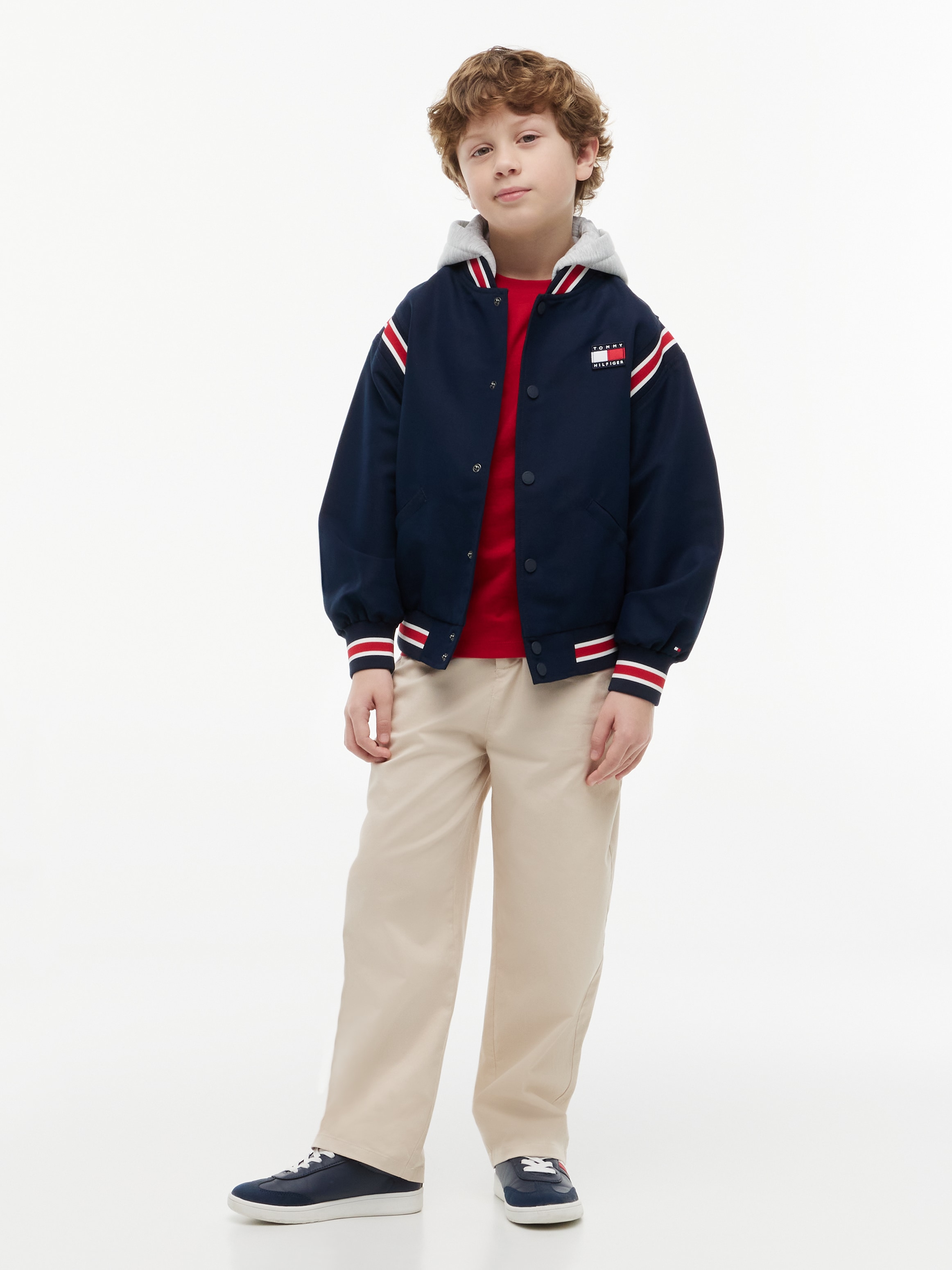 Tommy Hilfiger Bomberjacke mit Kapuze abnehmbare Kapuze, Regular Fit, Kinder bis 16 Jahre