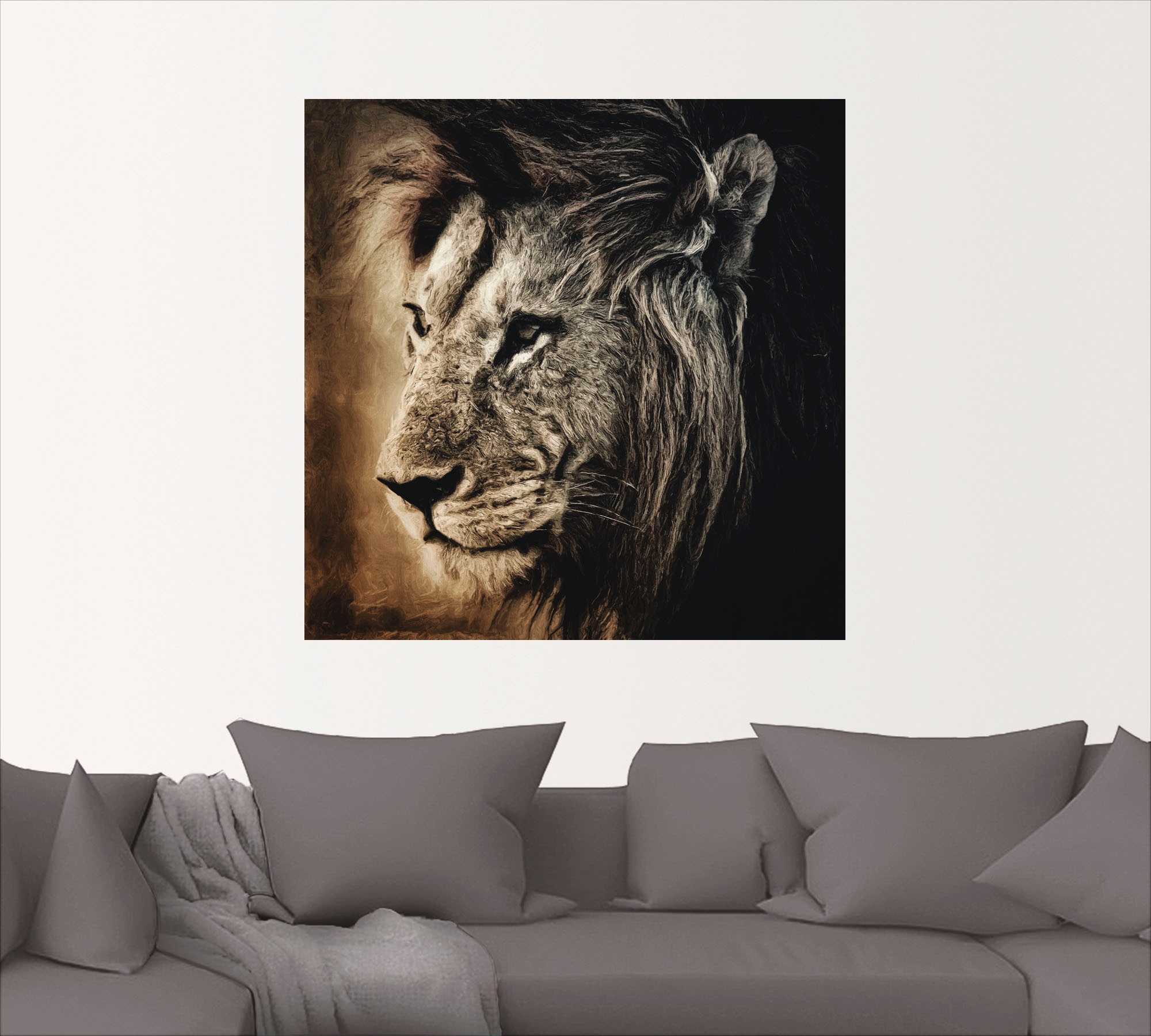 Artland Leinwandbild »Löwe II«, Wildtiere, (1 St.), auf Keilrahmen gespannt