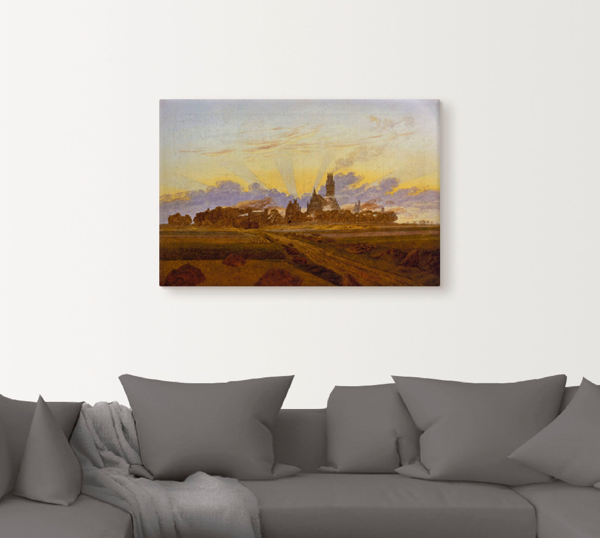 Artland Wandbild »Das brennende Neubrandenburg. 1835.«, Europa, (1 St.), als Alubild, Leinwandbild, Wandaufkleber oder Poster in versch. Größen