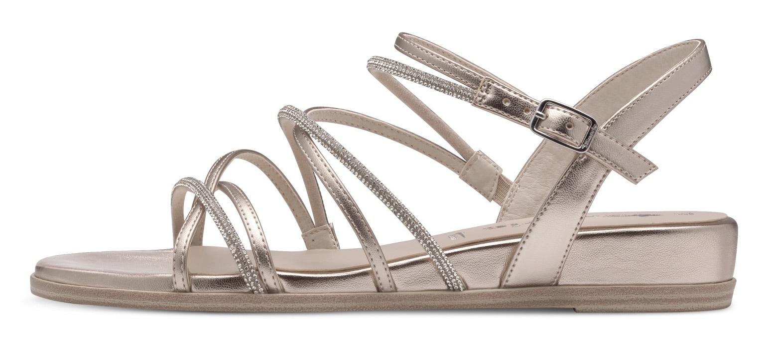 Tamaris Keilsandalette, Riemchensandale, Sommerschuh mit glizernden Strasssteinchen