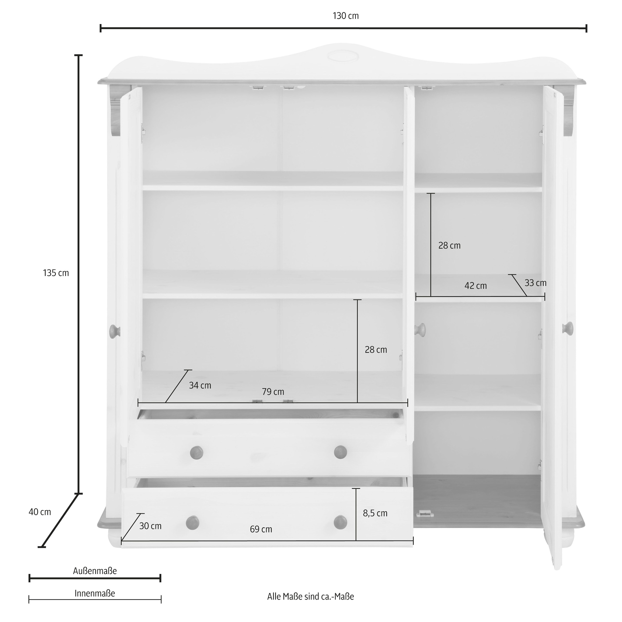 affaire BAUR aus Mehrzweckschrank massiver | Home kaufen Kiefer »Adele«,