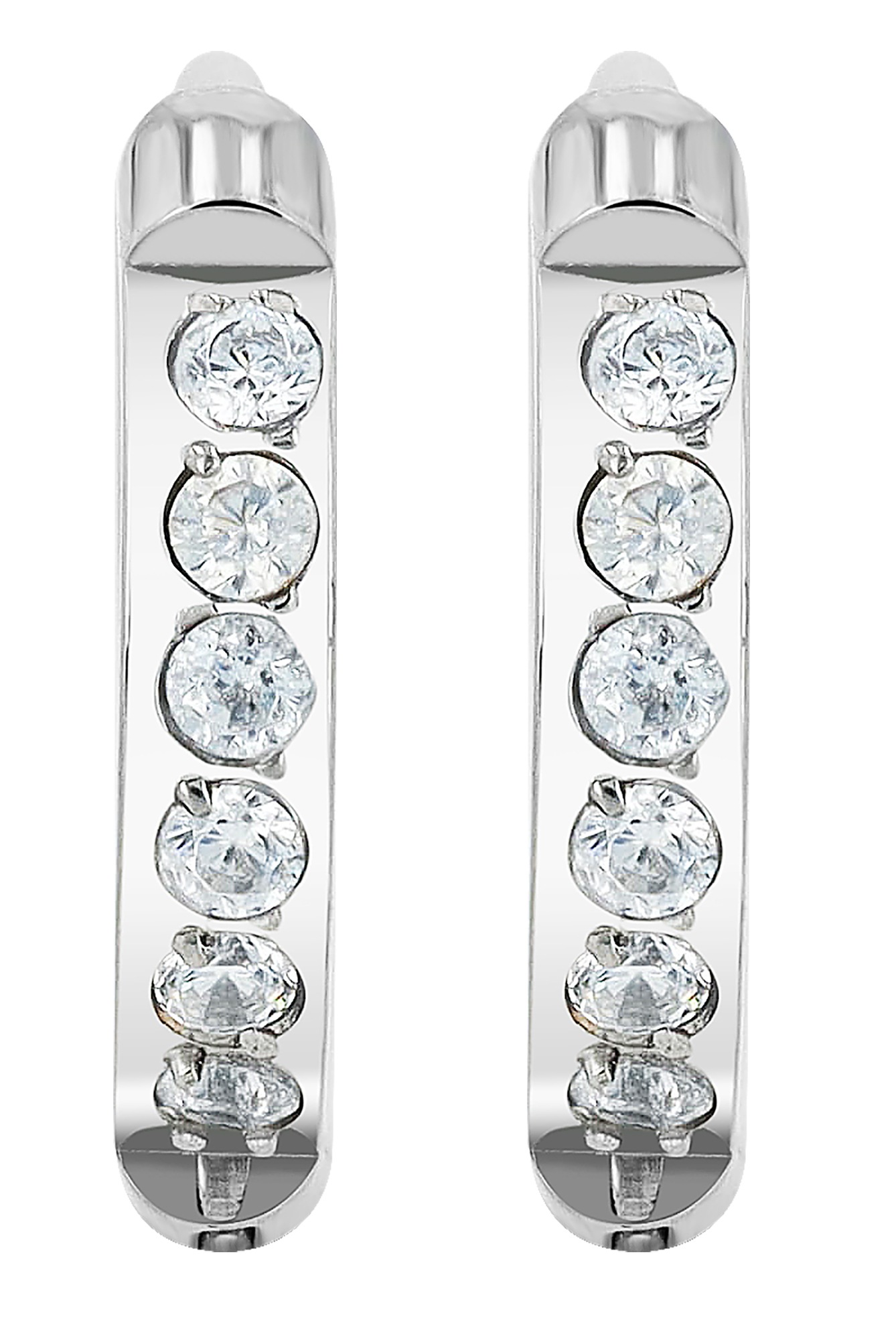 Adelia's Una Hinged Hoop Earrings White Titanium 2