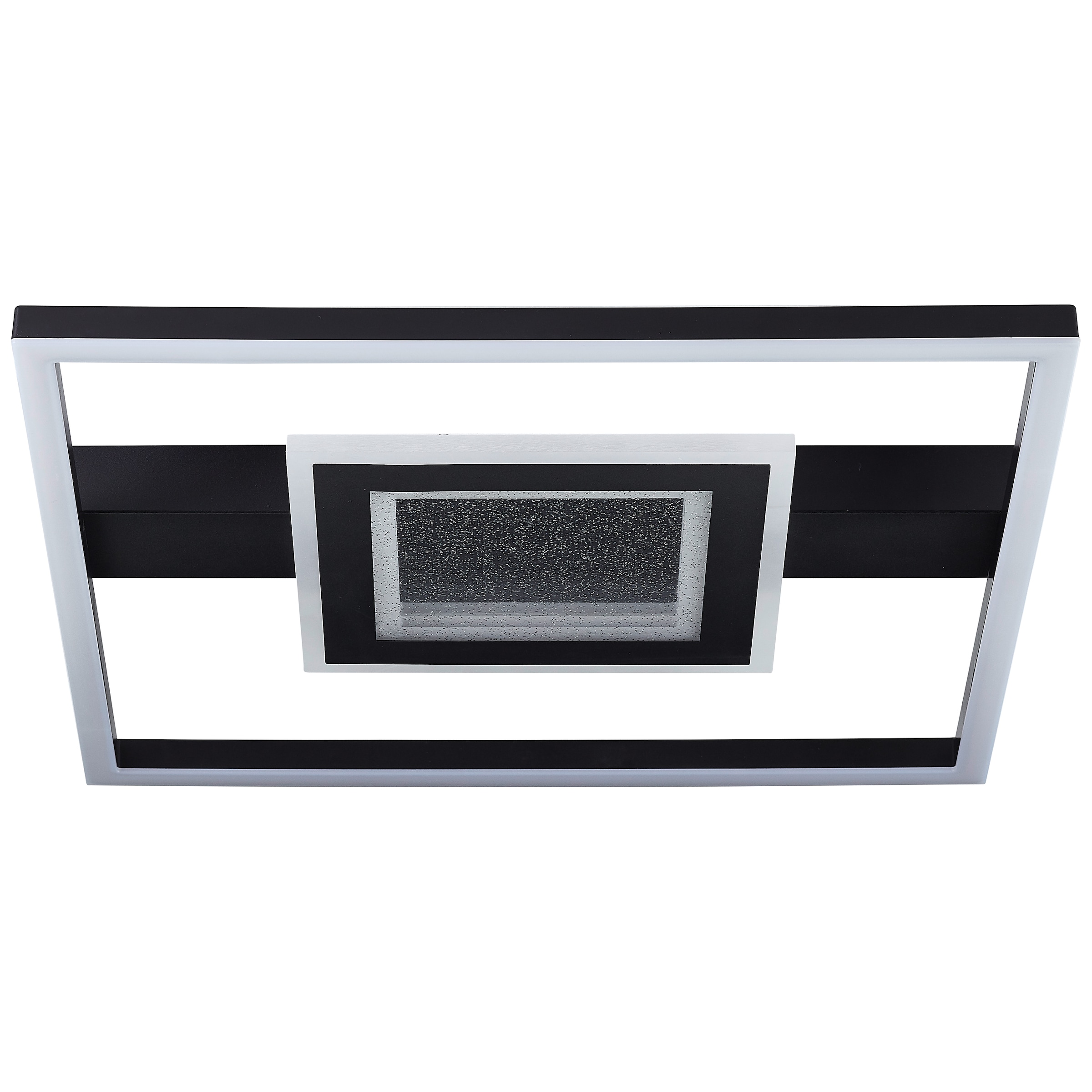 LED Deckenleuchte »Queens«, 38 x 38 cm, 3500 lm, 3000 K, Glitzereffekt, schwarz