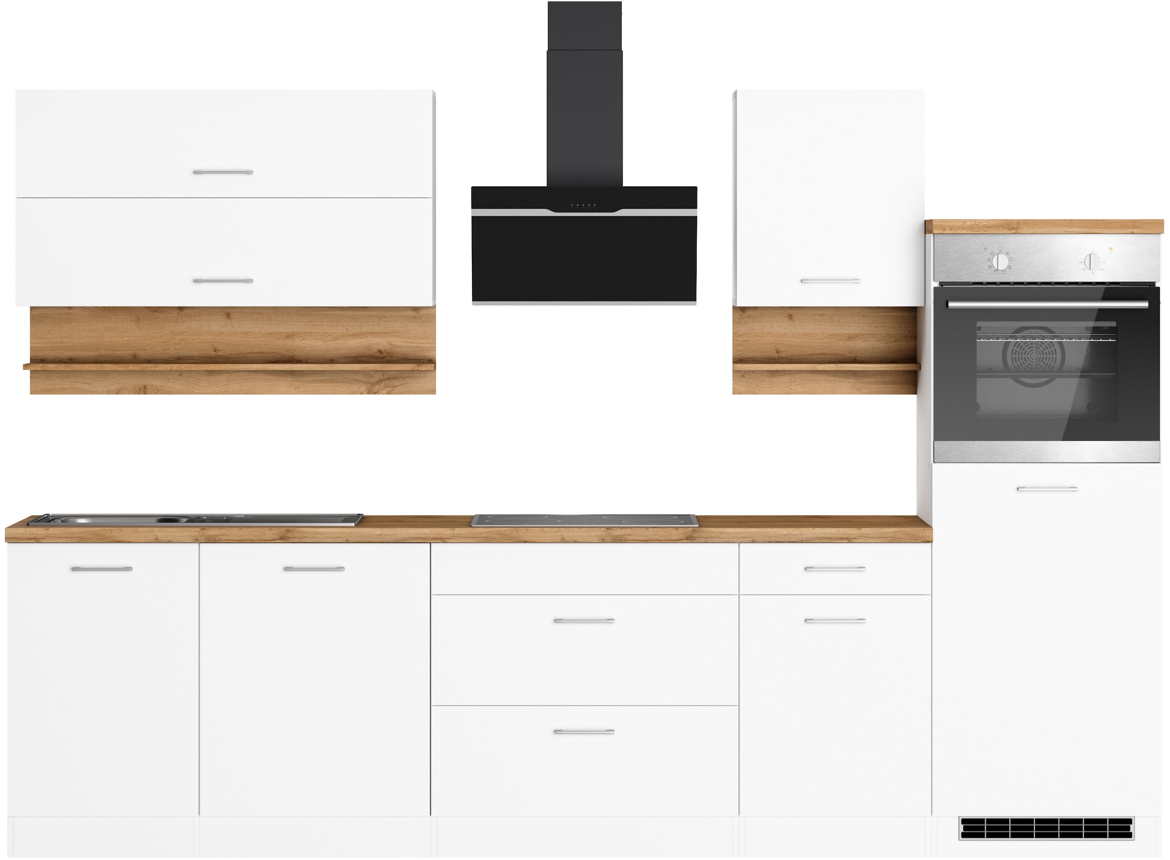 KOCHSTATION Küchenzeile "KS-Milan", 300 cm breit, robuste Metallauszüge, vi günstig online kaufen