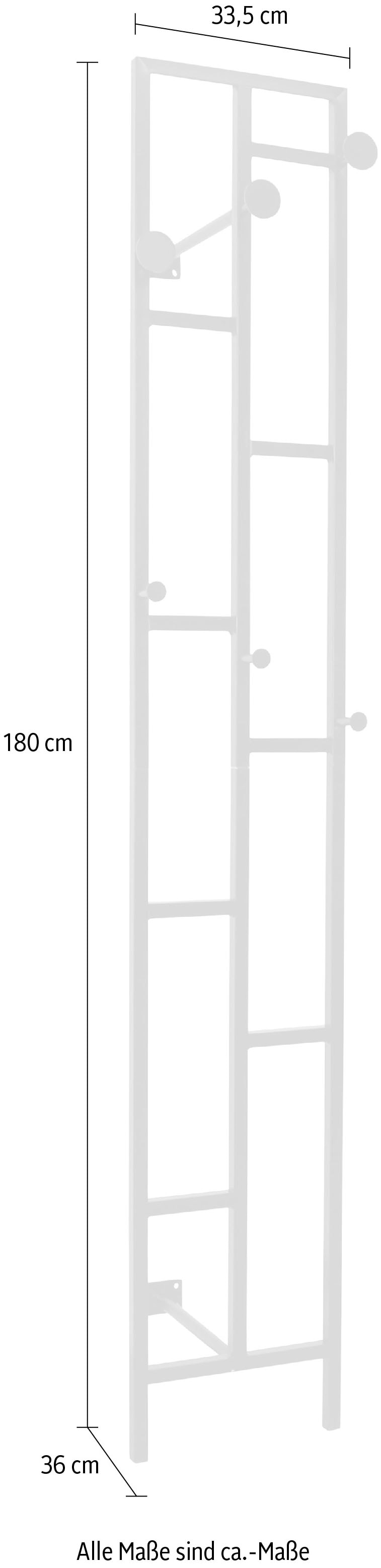 INOSIGN Wandgarderobe, aus Metall, Höhe 180 cm, Wandmontage